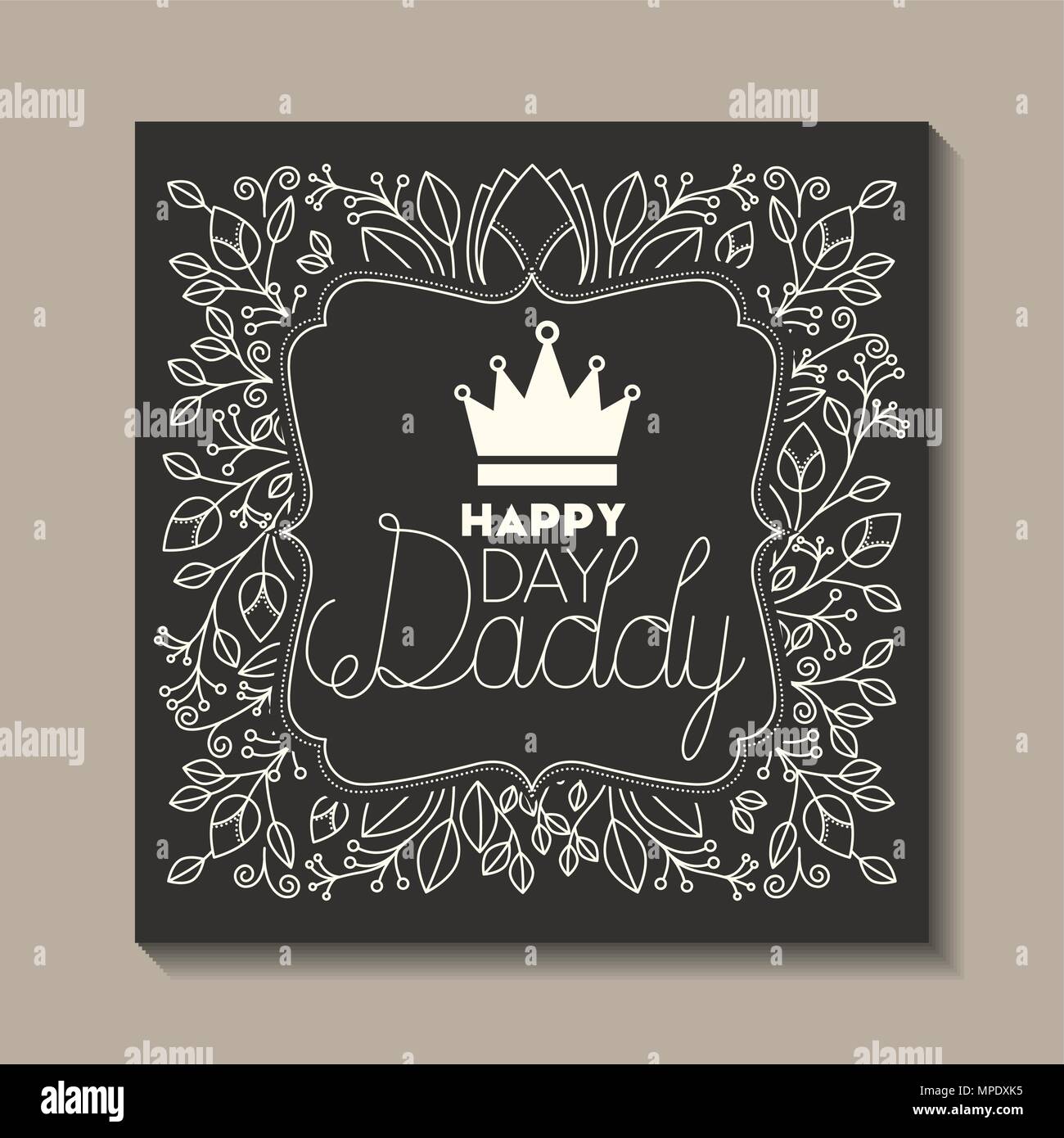 happy fathers day card with king crown vector illustration design Stock ...