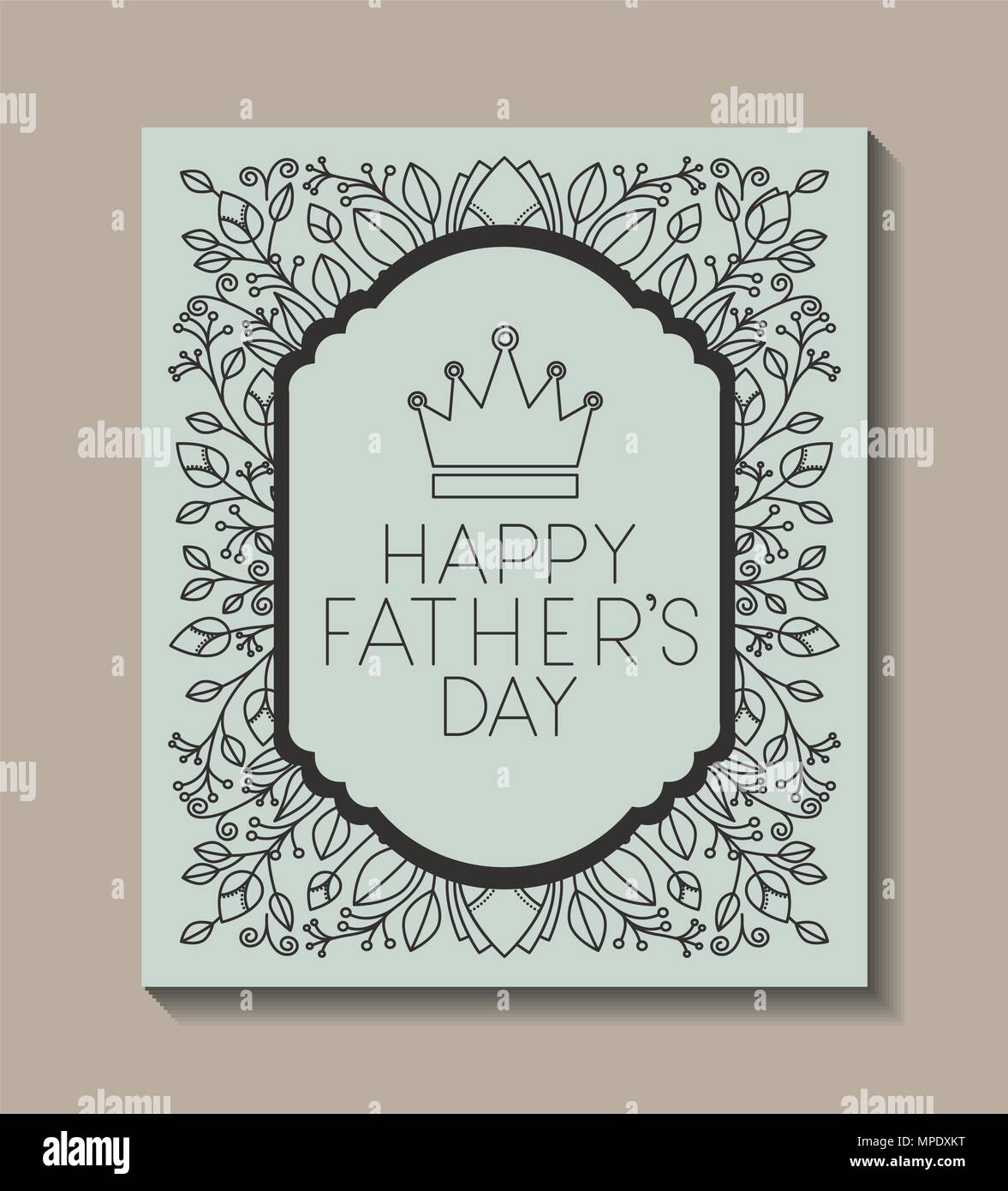 happy fathers day card with king crown vector illustration design Stock ...