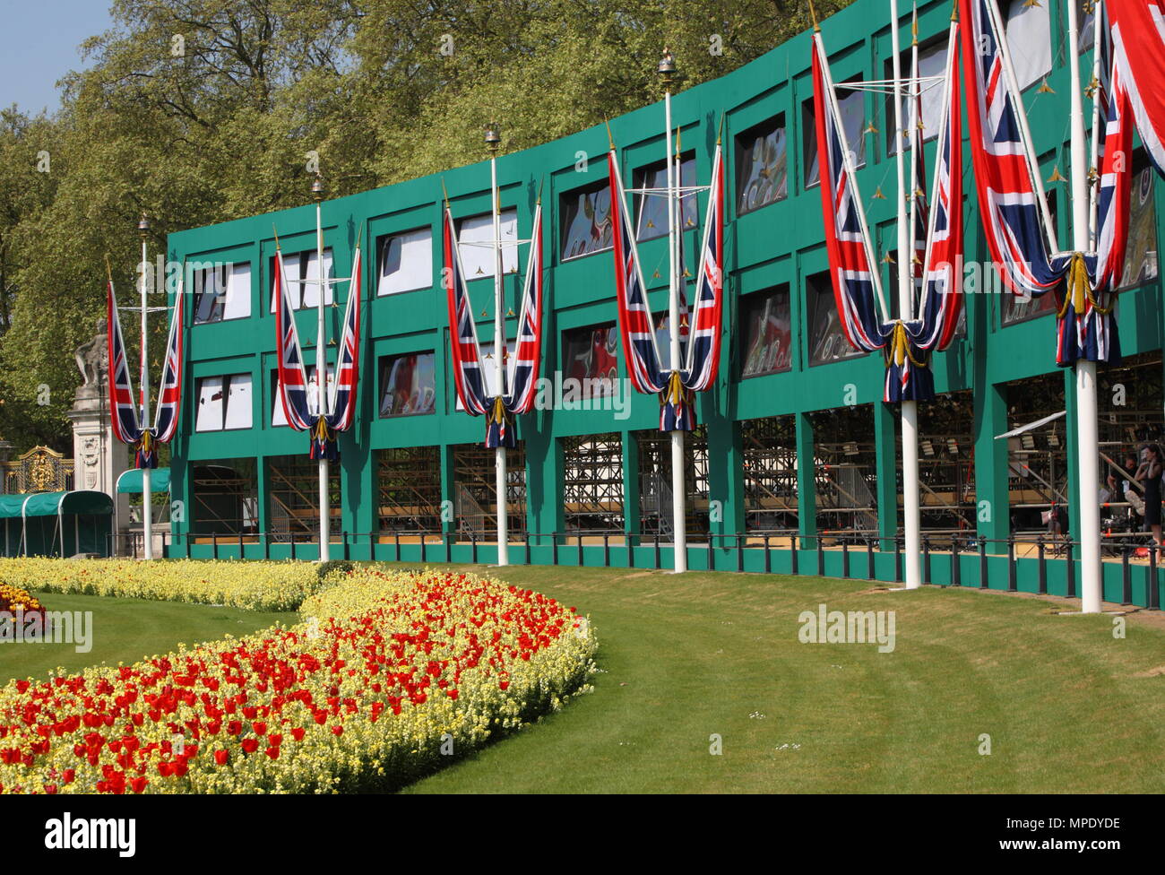 The Union Jack Flag Drapes From Every Flag Pole Along The Mall