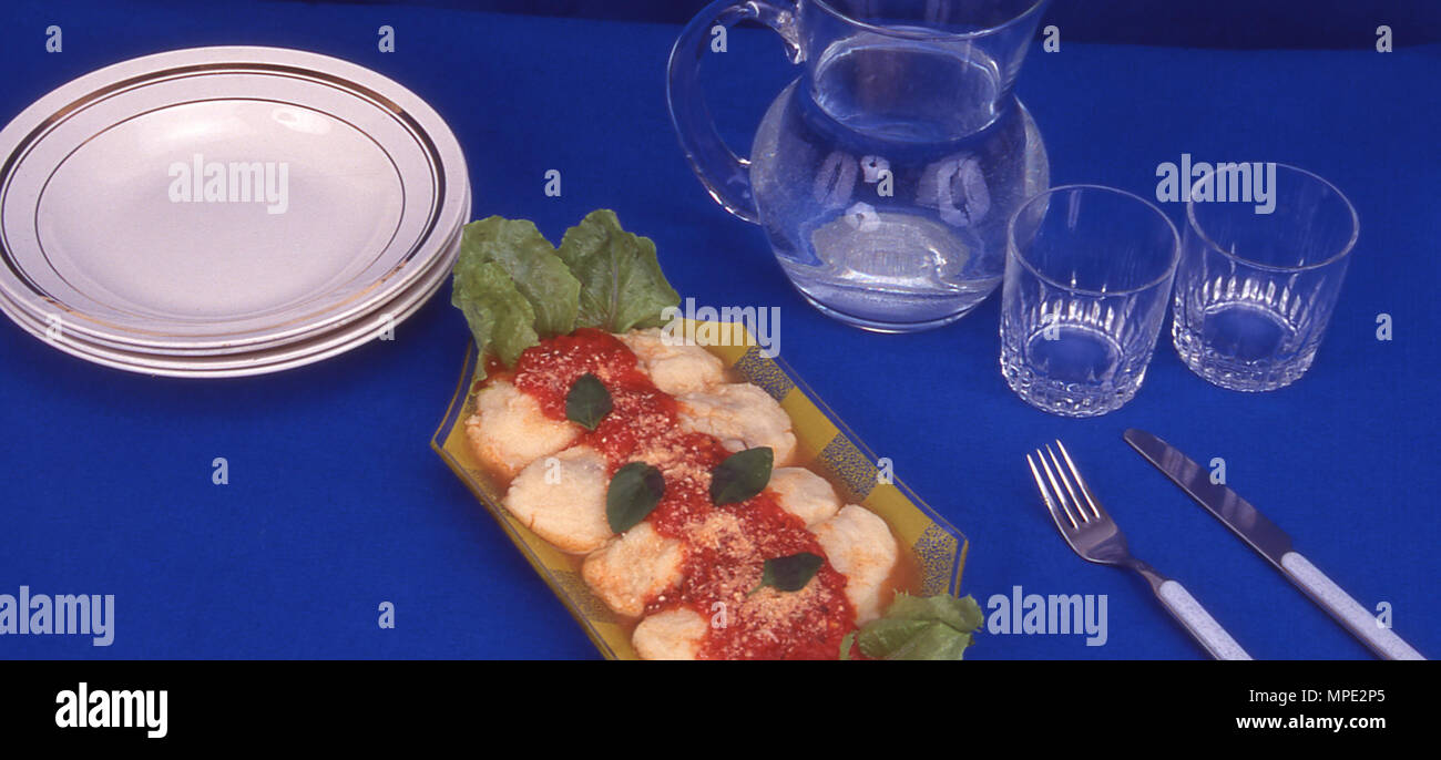 Food, gnocchi with stuffing, ground beef Stock Photo Alamy