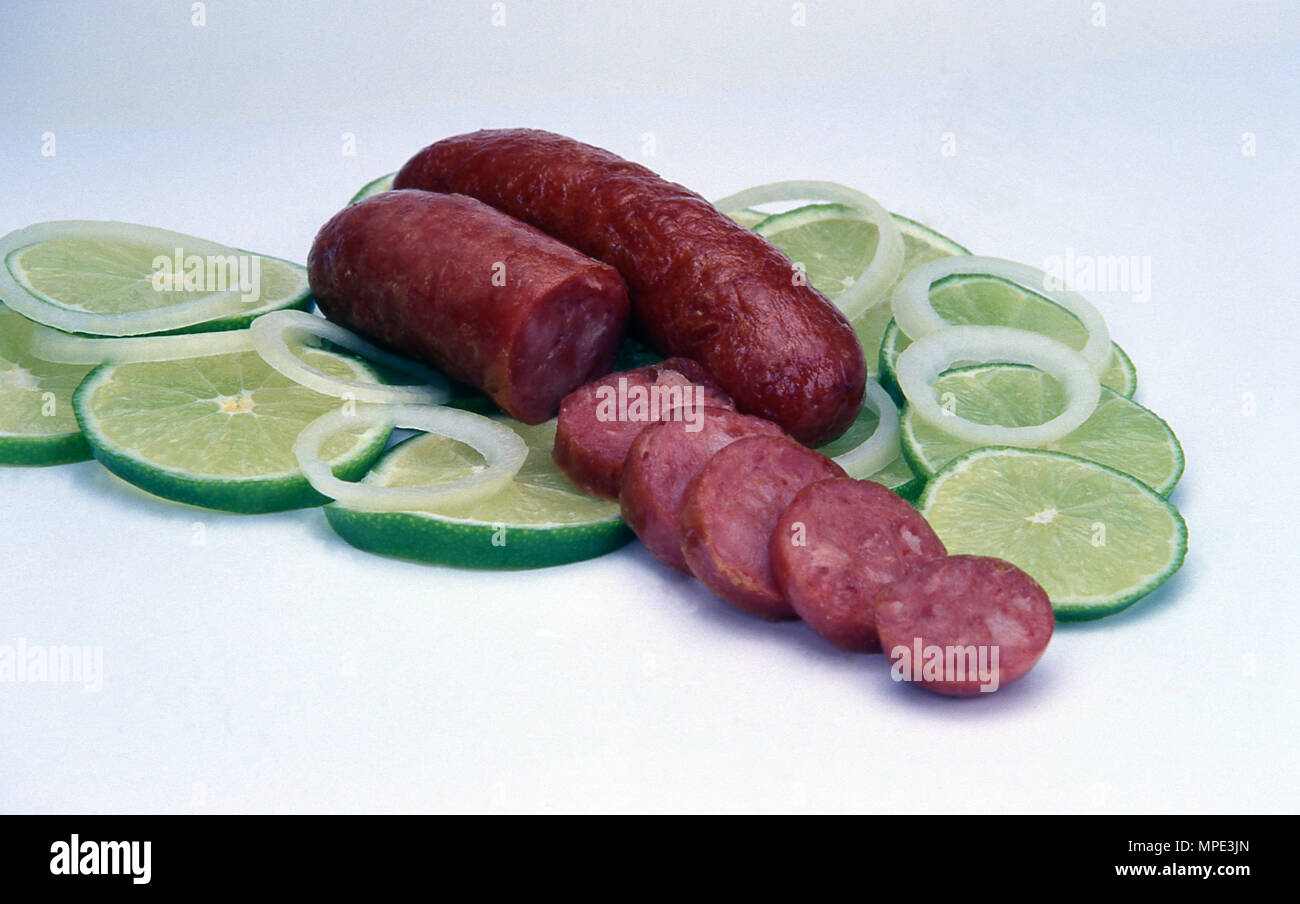 Food, sausages, Sausage Calabresa Stock Photo