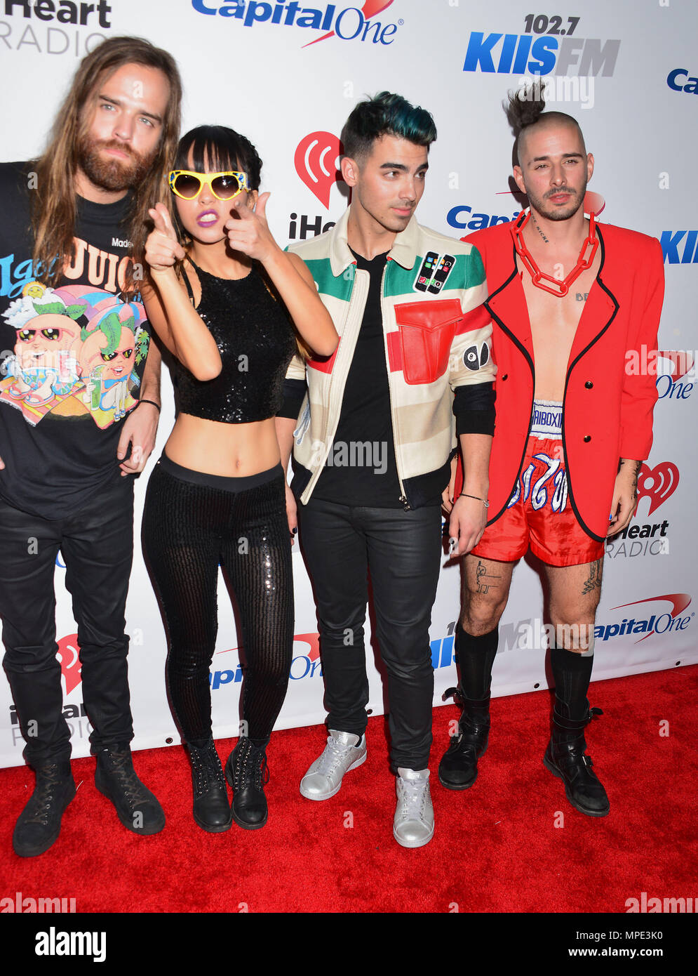 Dnce 185 event in hollywood life california hi-res stock photography ...