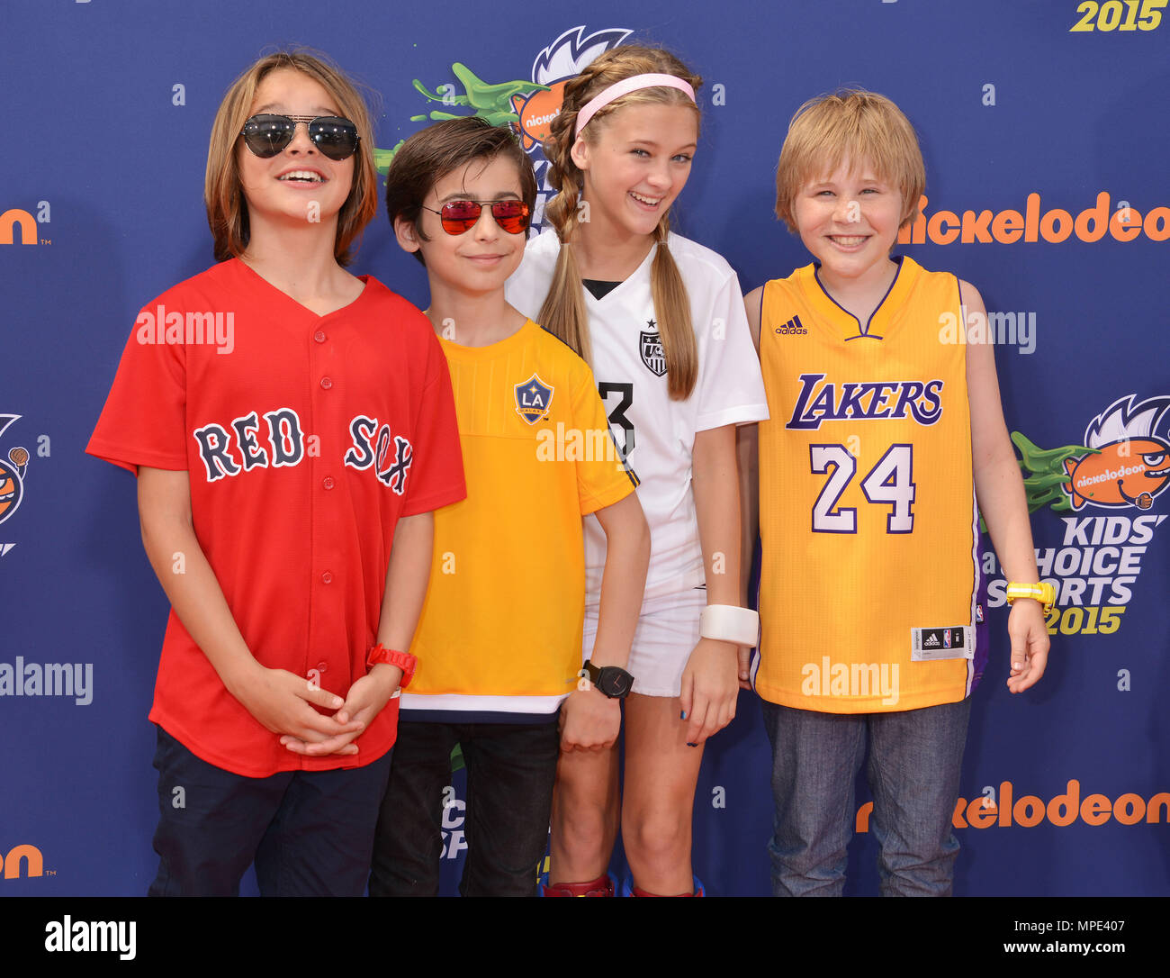 Nicky, Ricky, Dicky, Dawn A at the 2015 Nickelodeon Kid's Choice Sports  awards at UCLA Paley center in Los Angeles. July 16, 2015.Nicky, Ricky,  Dicky, Dawn A Event in Hollywood Life -