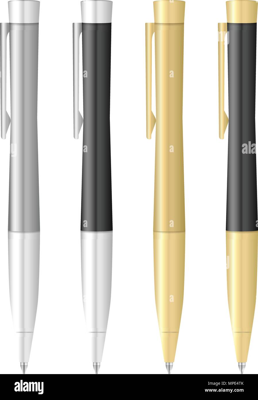 Ballpoint pen set on a white background Stock Vector Image & Art - Alamy