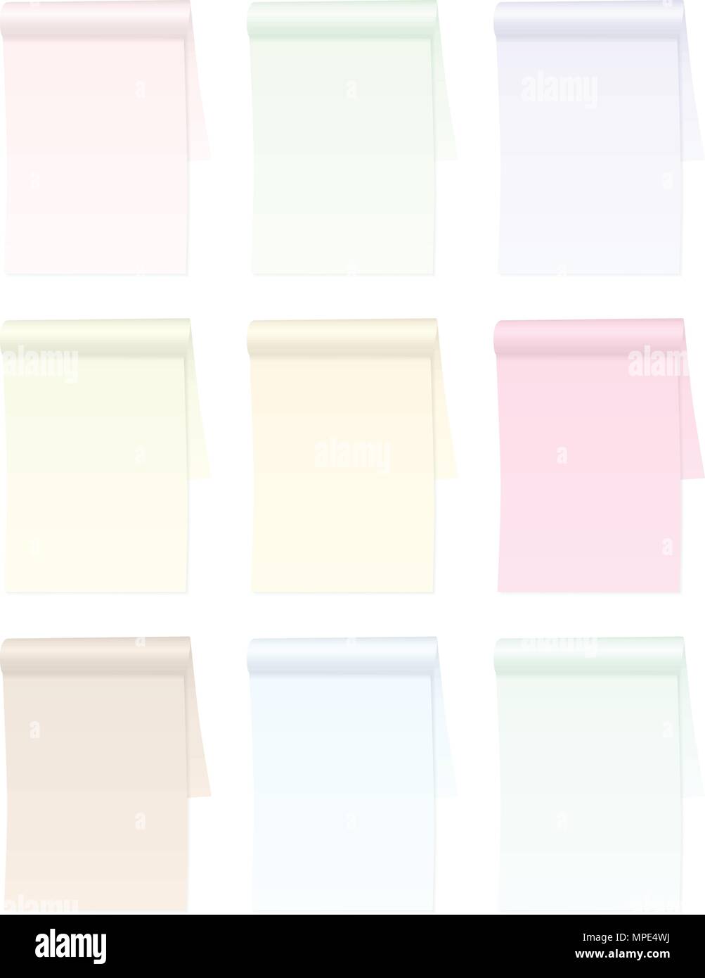 Color notepad set on a white background Stock Vector Image & Art - Alamy