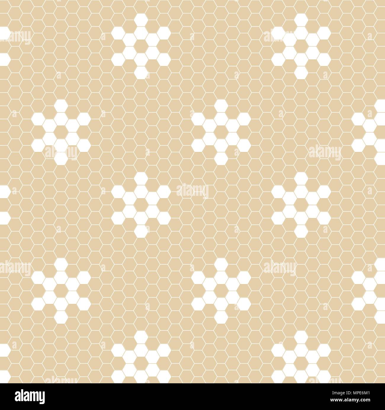 Gold and white geometric background. Tile pattern vector. Snowflake ...