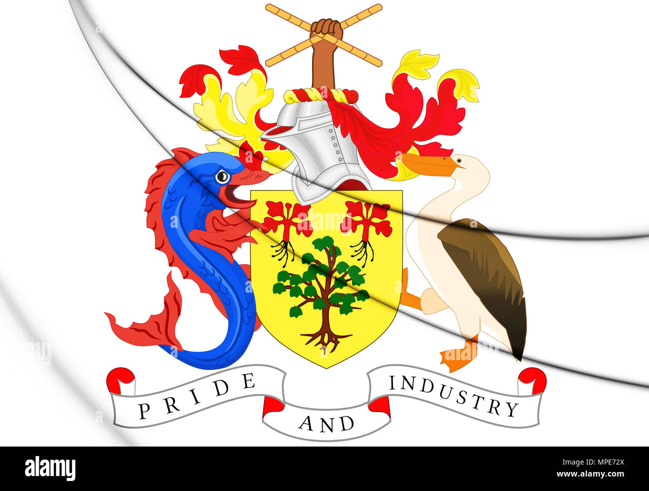 3D Barbados Coat of Arms. 3D Illustration Stock Photo Alamy
