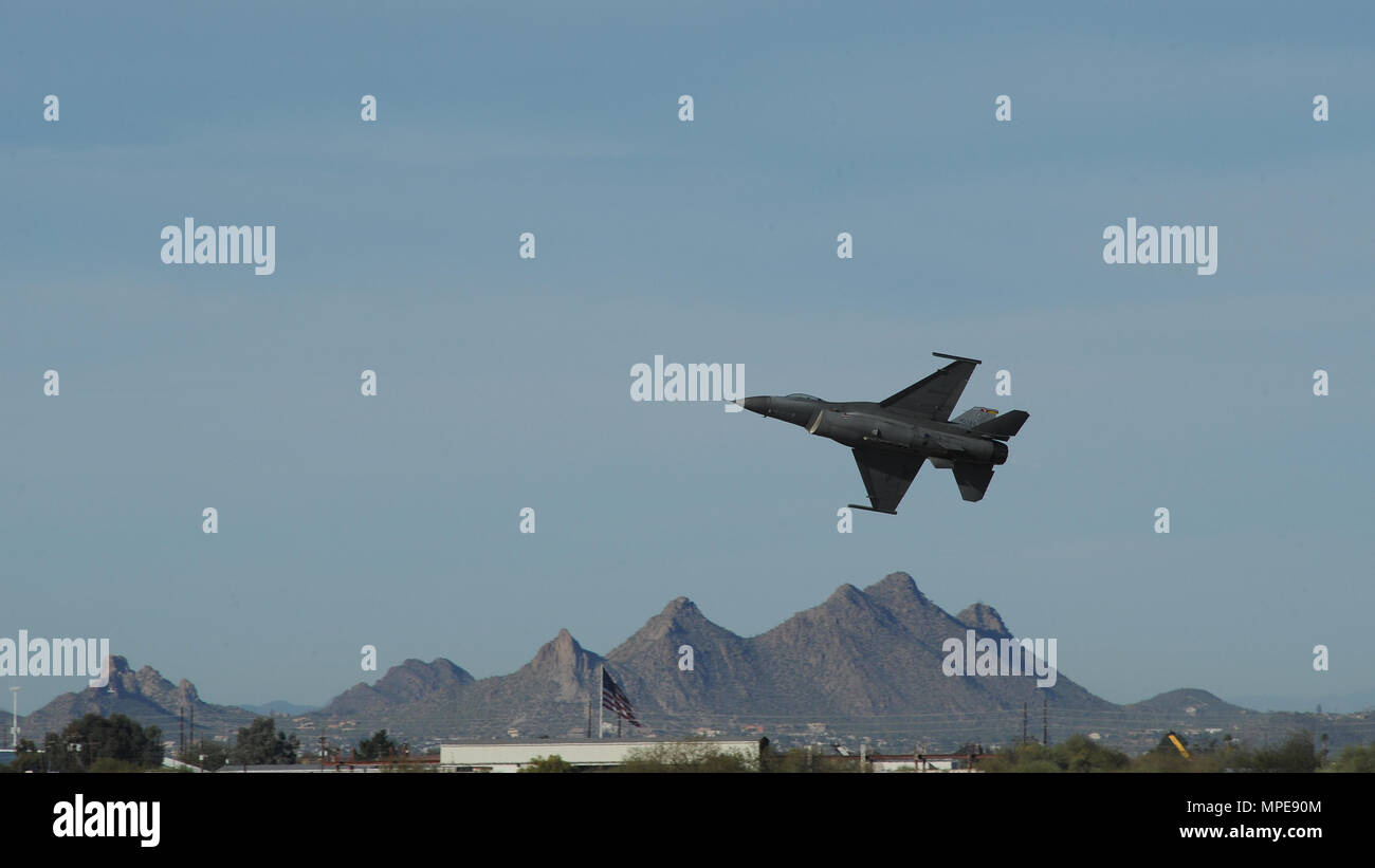 A U S Air Force F 16 Fighting Falcon Performs A Fly Over During The 2017 Heritage