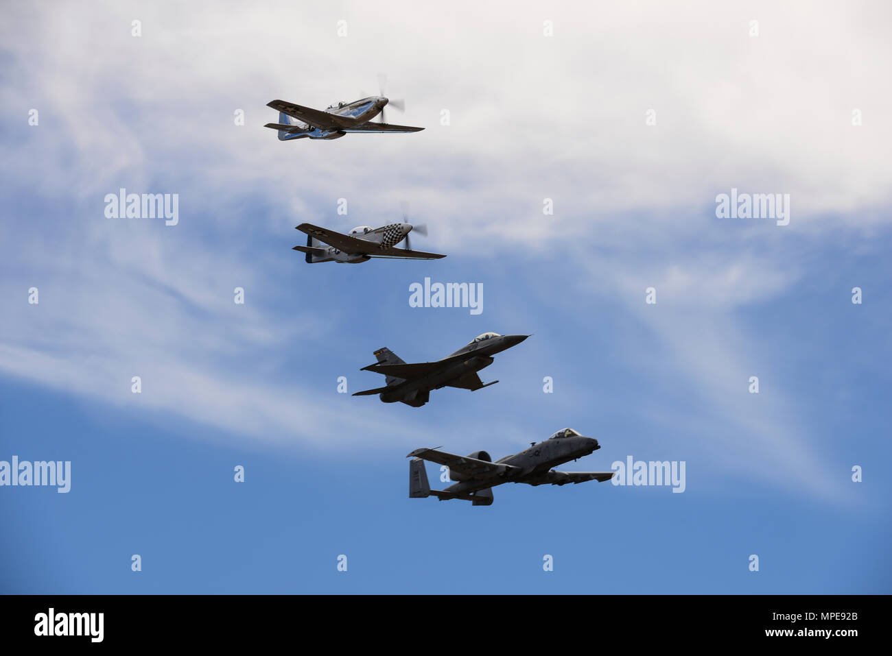 A U S Air Force A 10c Thunderbolt Ii F 16 Fighting Falcon Tf 51 And P