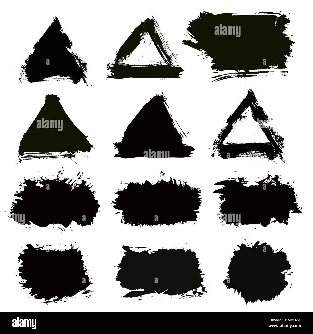 Brush Strokes Grunge Collection Stock Vector