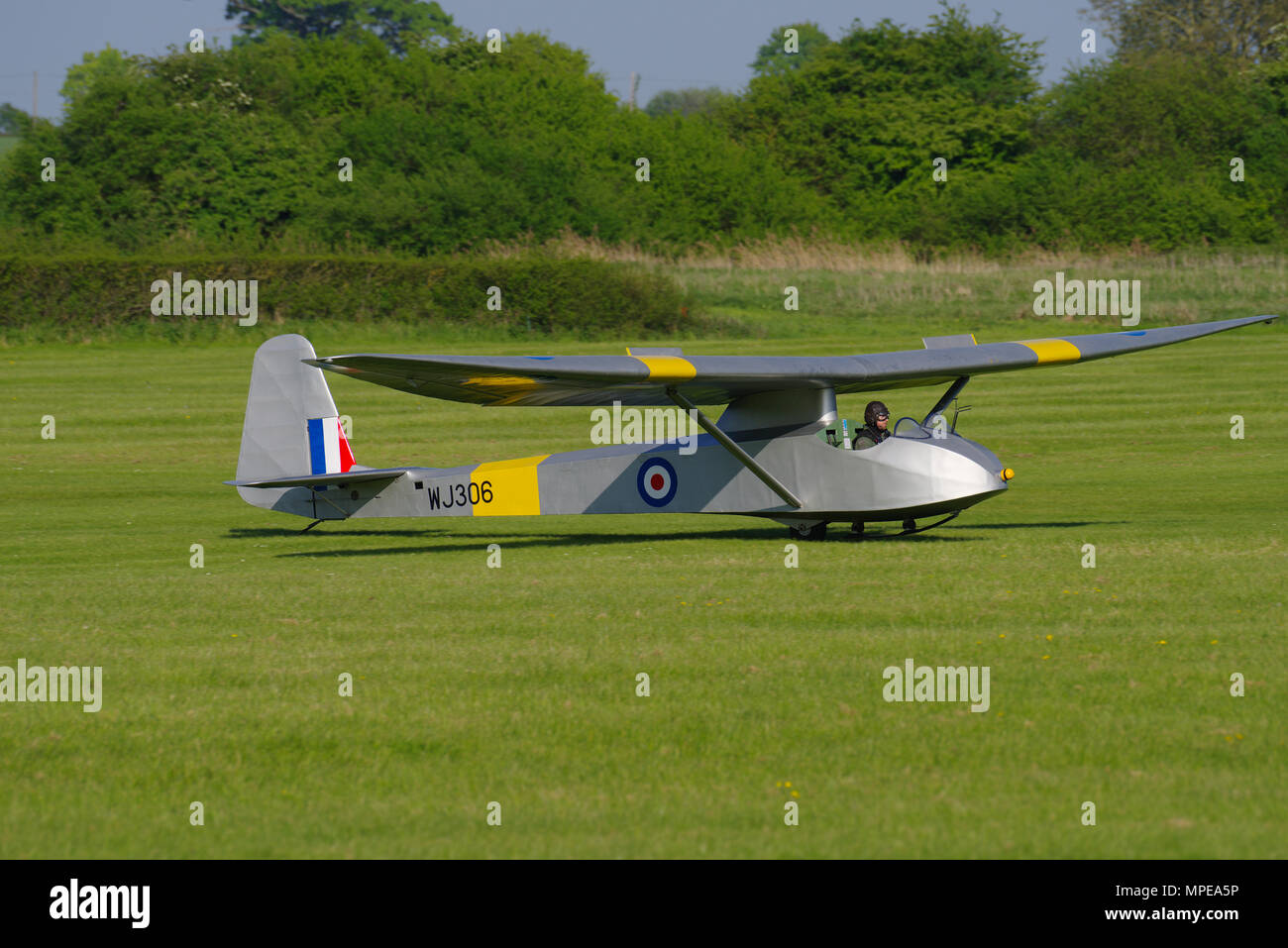 Slingsby T 21B Sedberg Glider WJ306,at Old Warden, Bedfordshire, Stock Photo