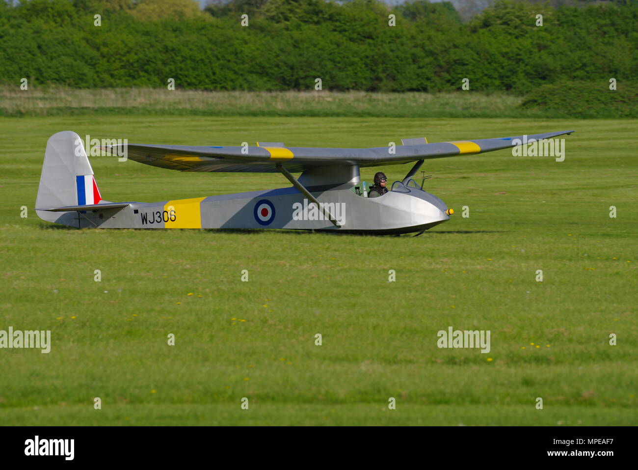 Slingsby T 21B Sedberg Glider WJ306,at Old Warden, Bedfordshire, Stock Photo