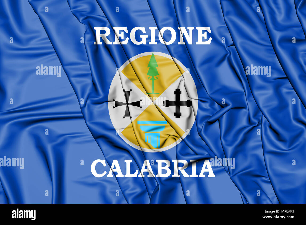 3D Flag of Calabria, Italy. 3D Illustration Stock Photo - Alamy