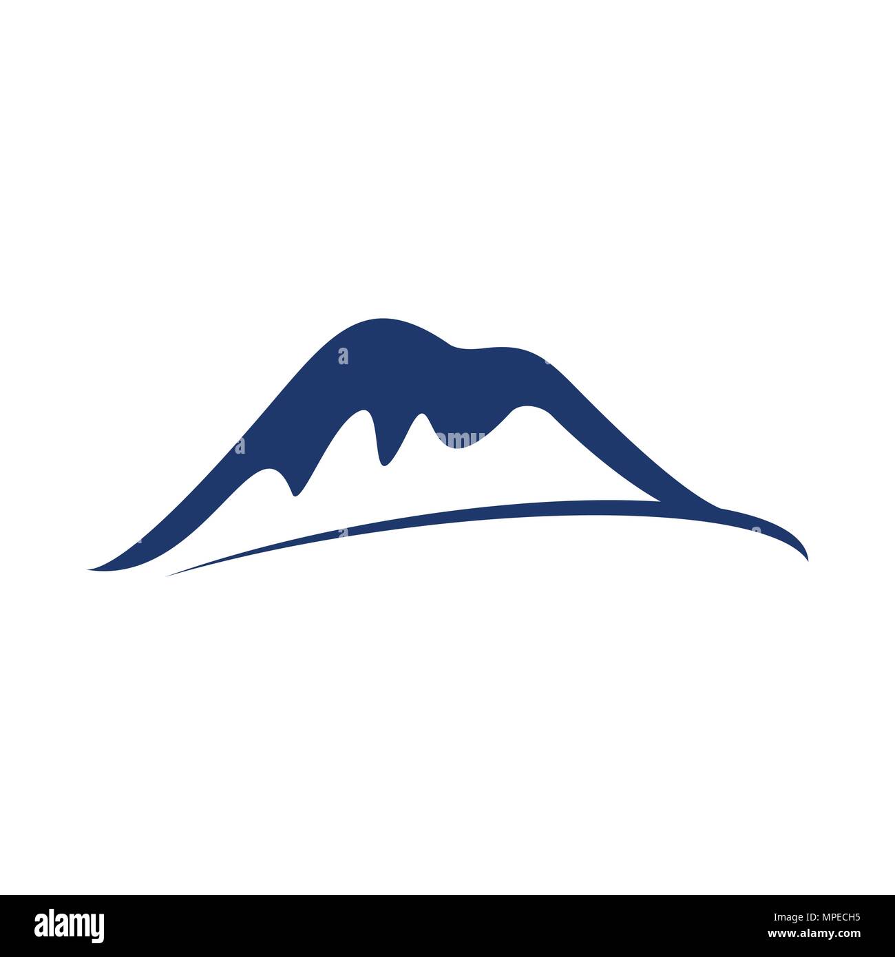 Blue Mountain Line Art Vector Symbol Graphic Logo Design Stock Vector