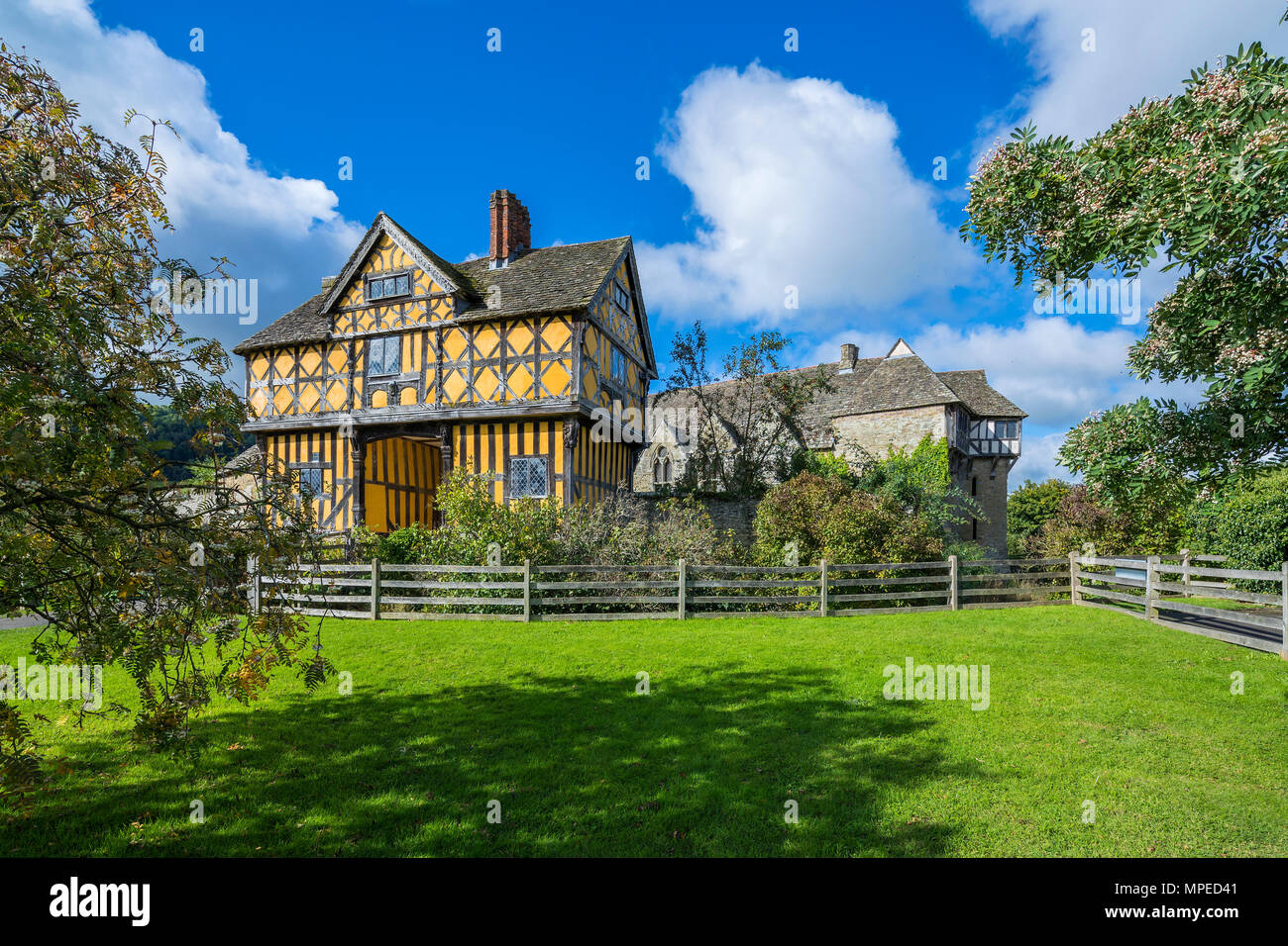Stokesay Castle a fortified manor house, Stokesay, Shropshire, England, United KIngdom, Europe. Stock Photo