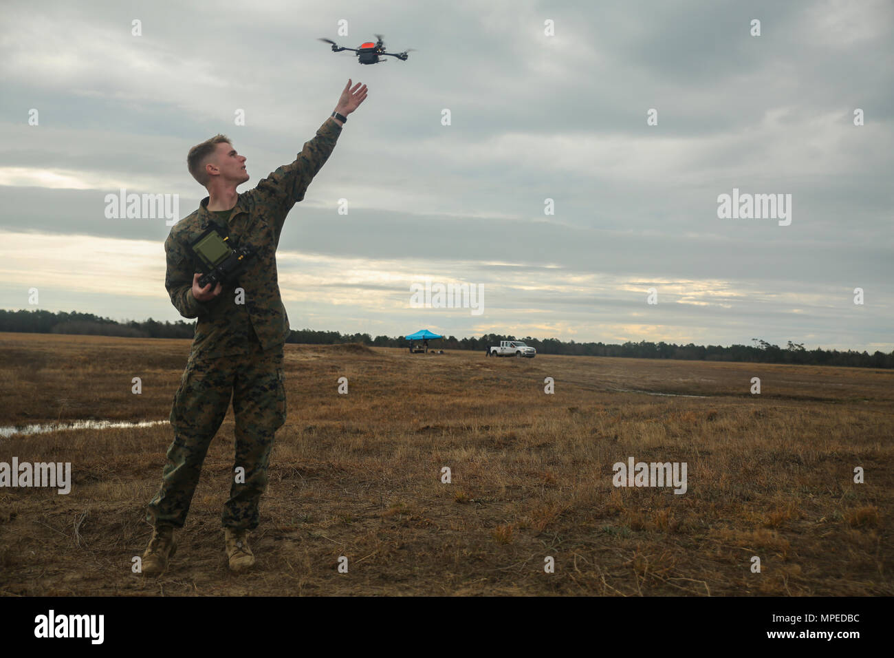 A Marine with Task Force Southwest catches the Instant Eye small