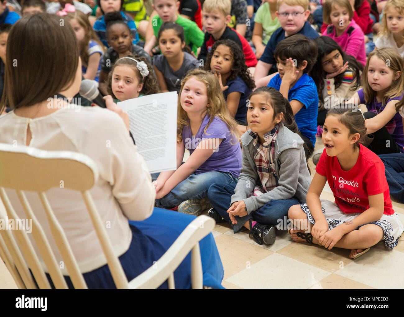 Leslie Clay, a Bulverde Creek Elementary School teacher, reads a fairy