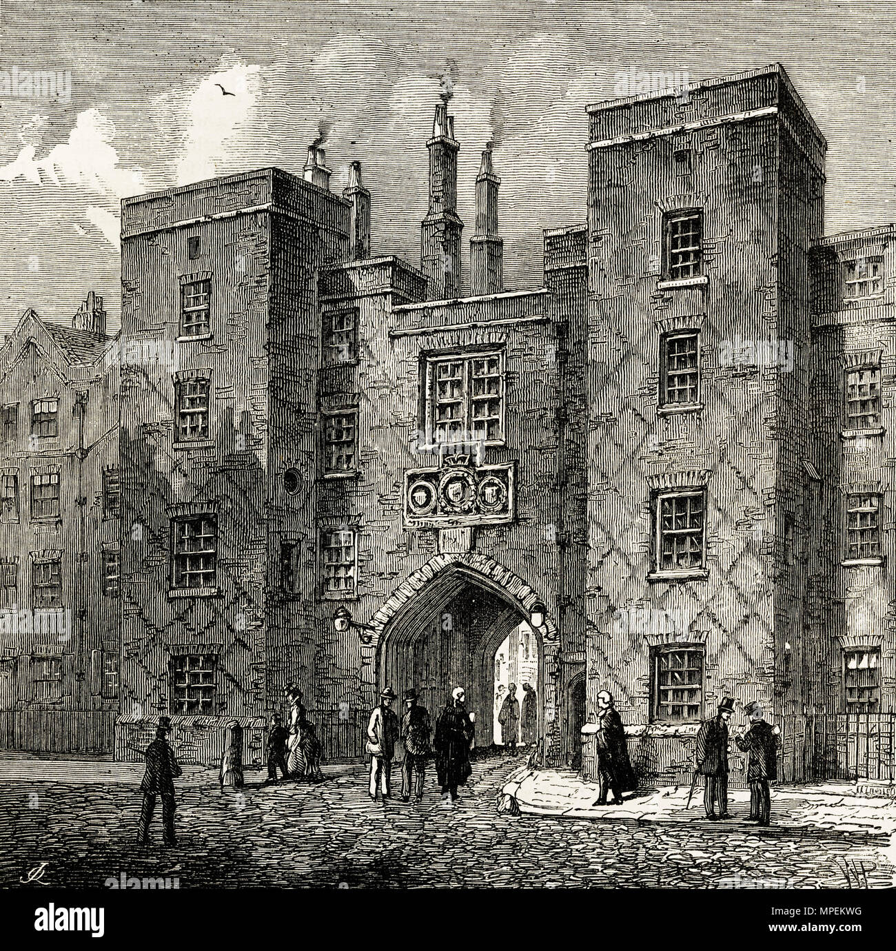 Lincoln's Inn Gate, Chancery Lane, London England UK. 19th century