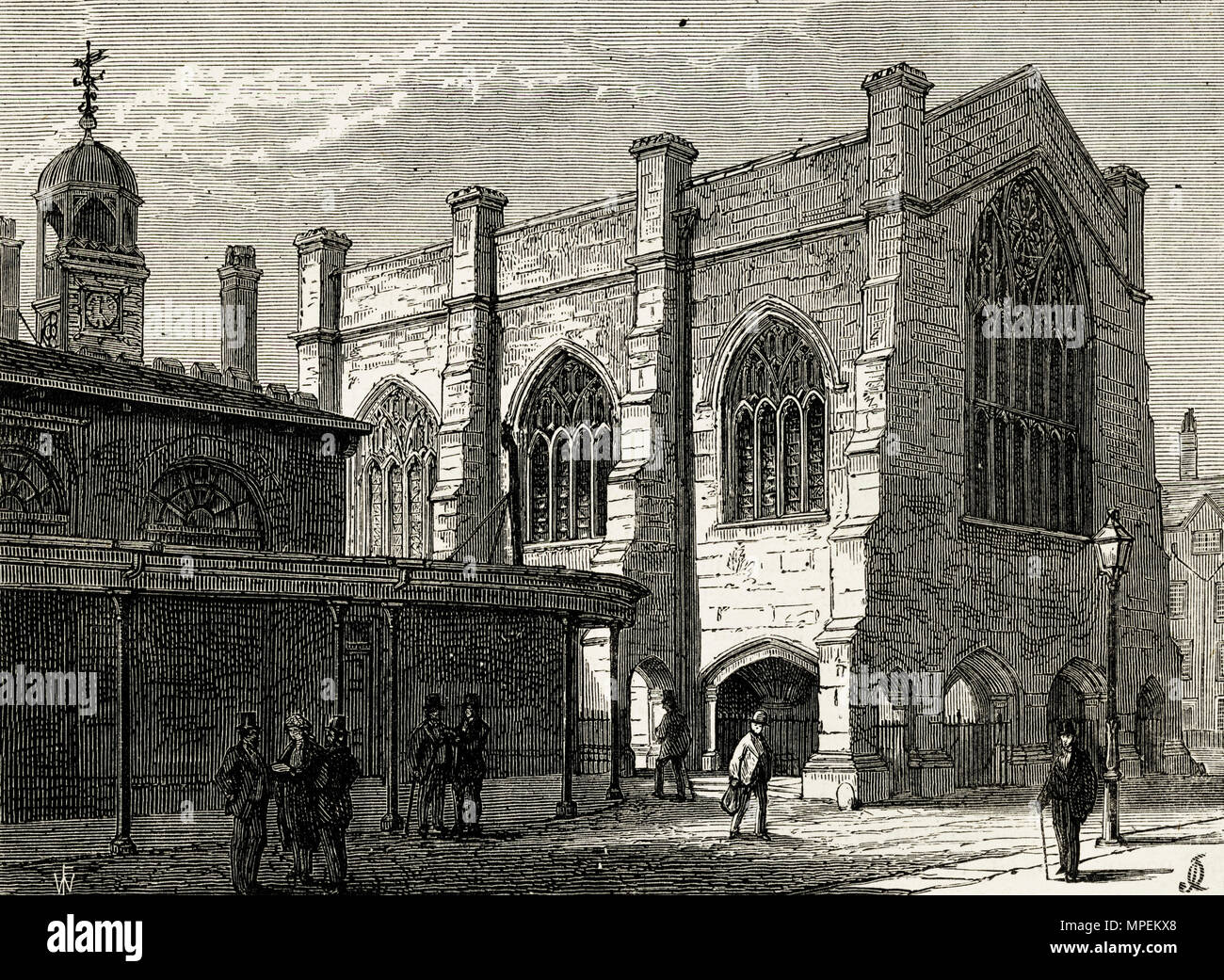 Lincoln's Inn Chapel London England UK. 19th century Victorian engraving circa 1878 Stock Photo