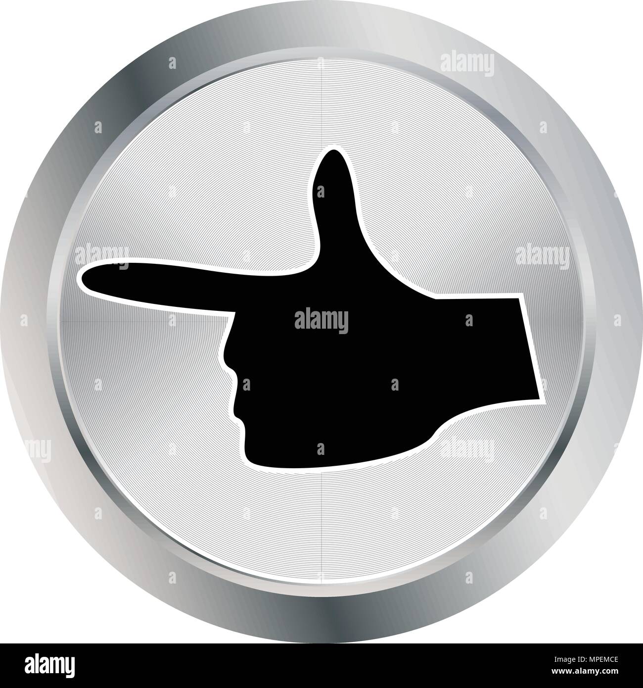 vector icon  button with tumbs up illustration Stock Vector