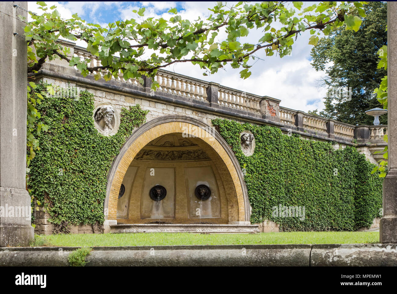 Fountain in the grotto. Park Sanssouci. Potsdam. Germany Stock Photo