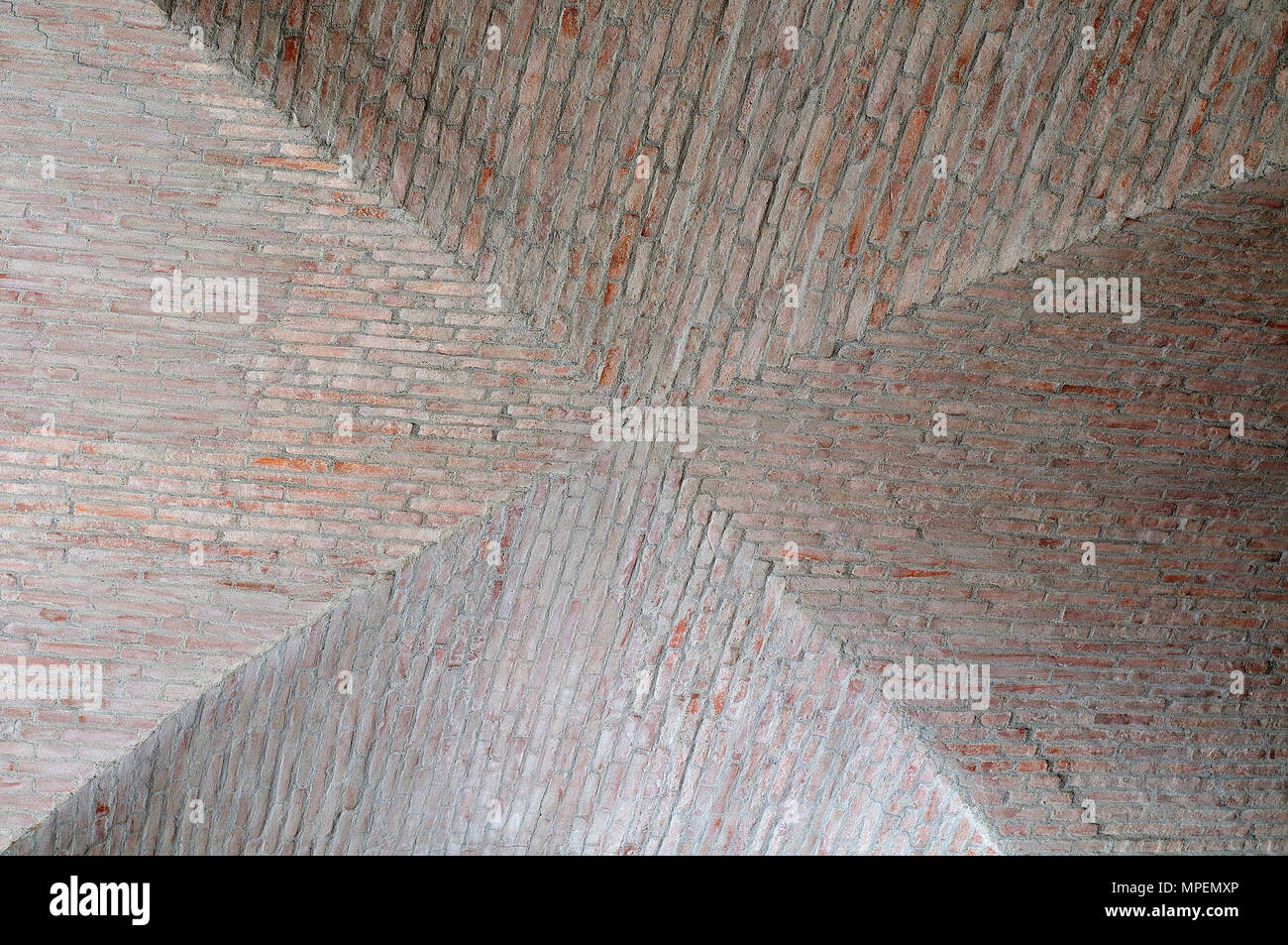 Cross Vault In Historic Building Constructed With Bricks And