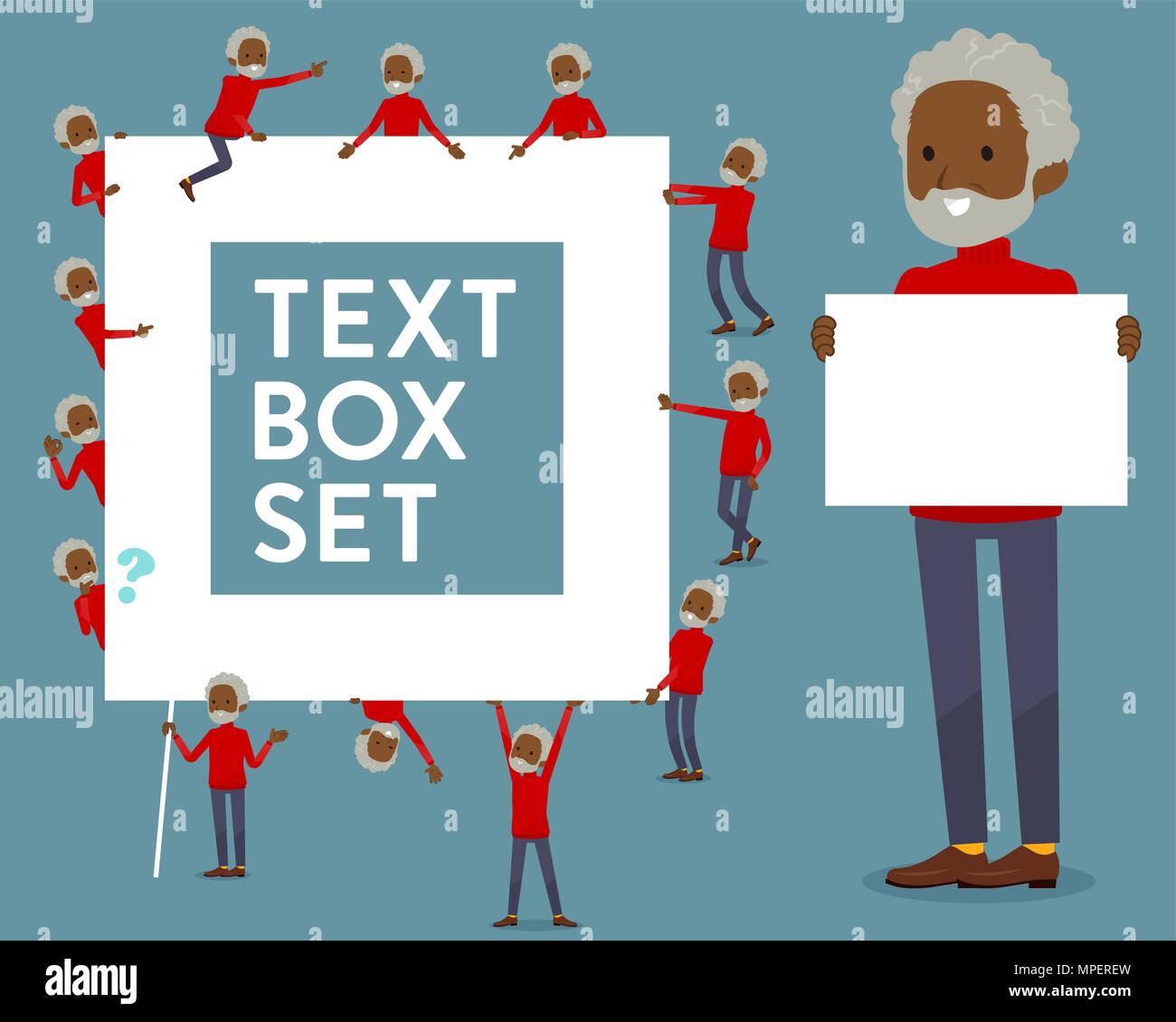 flat type red high neck old man black text box Stock Vector Image & Art ...