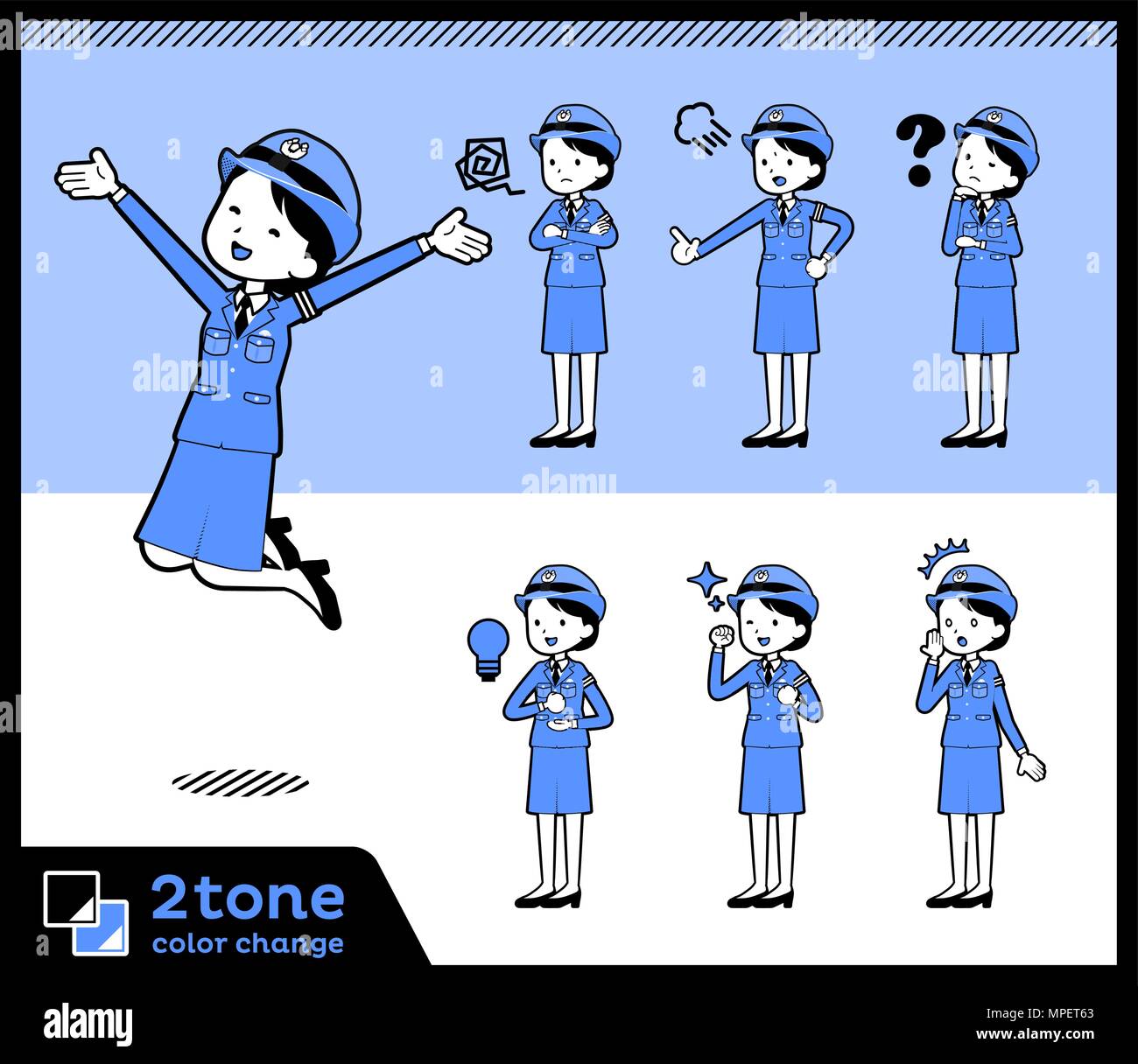 2tone type police Women set 01 Stock Vector Image & Art - Alamy