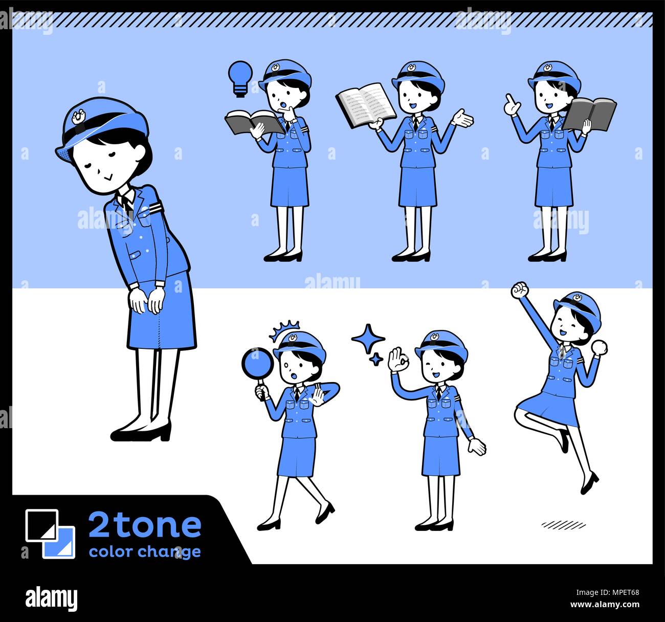 2tone type police Women set 05 Stock Vector Image & Art - Alamy