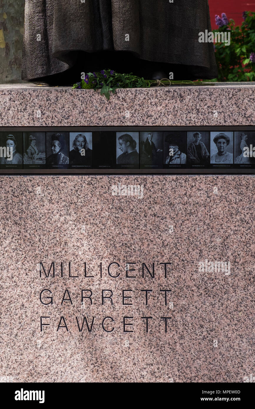 Dame Millicent Garrett Fawcett statue, Parliament Square, London, England, U.K. Stock Photo
