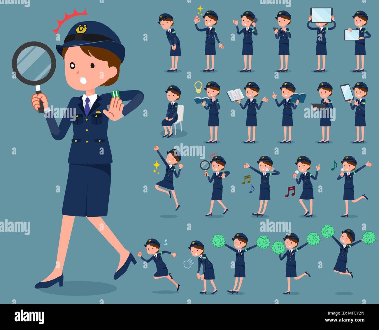 flat type police Women 2 Stock Vector Image & Art - Alamy