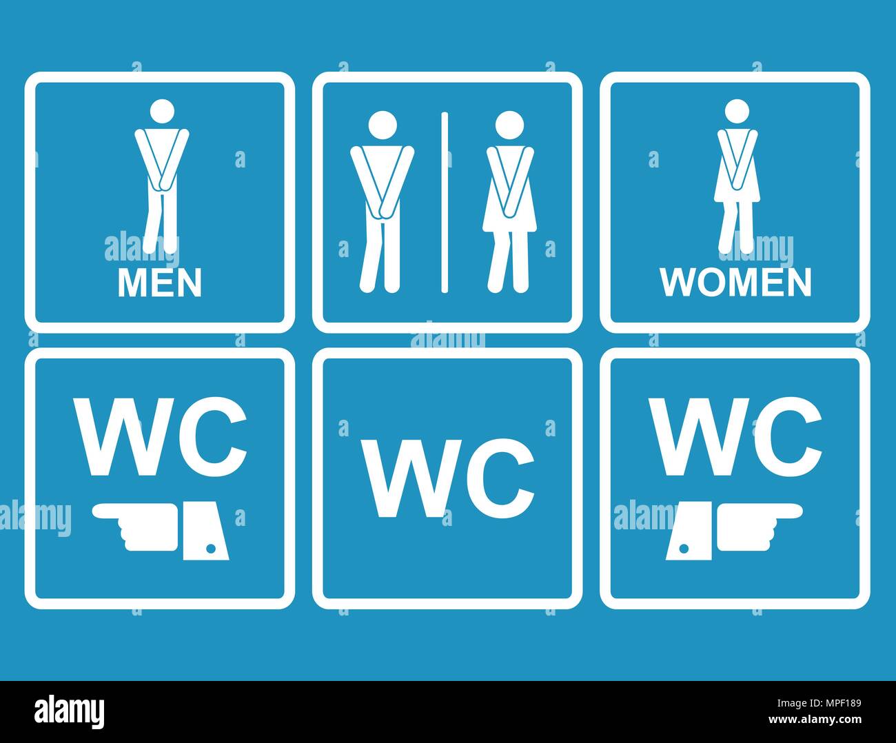 Male and female WC icon denoting toilet Stock Vector