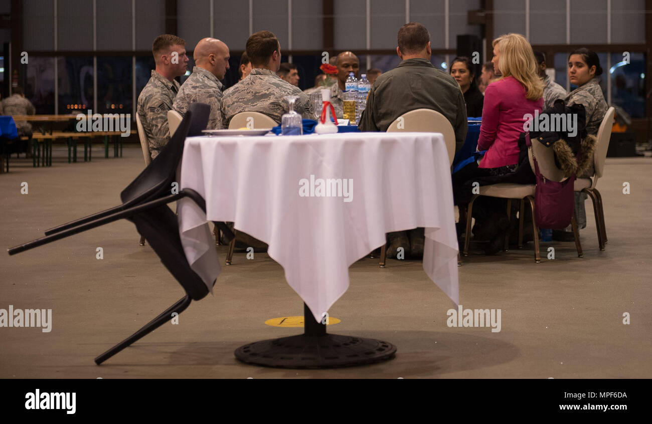 An Airman Gazes Upon The Pow Mia Table During The 2016