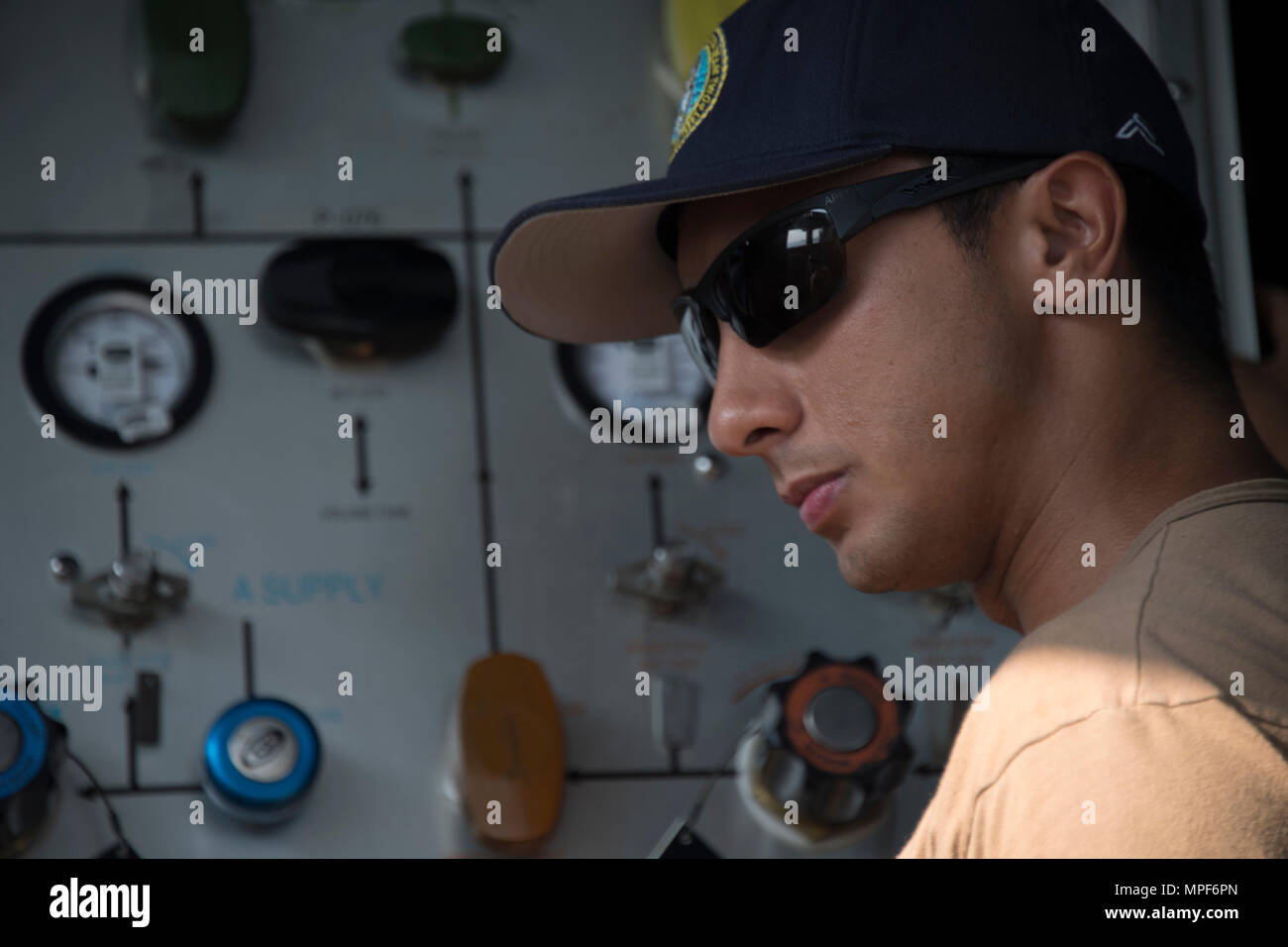 U.S. Navy Equipment Operator 3rd Class Thomas Dahlke, a Seabee with