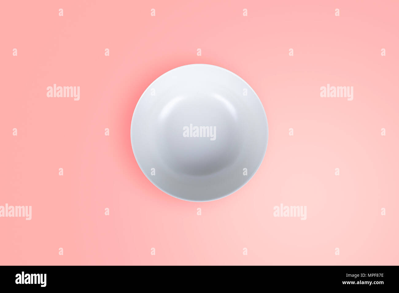 Top view of empty white plate Stock Photo - Alamy