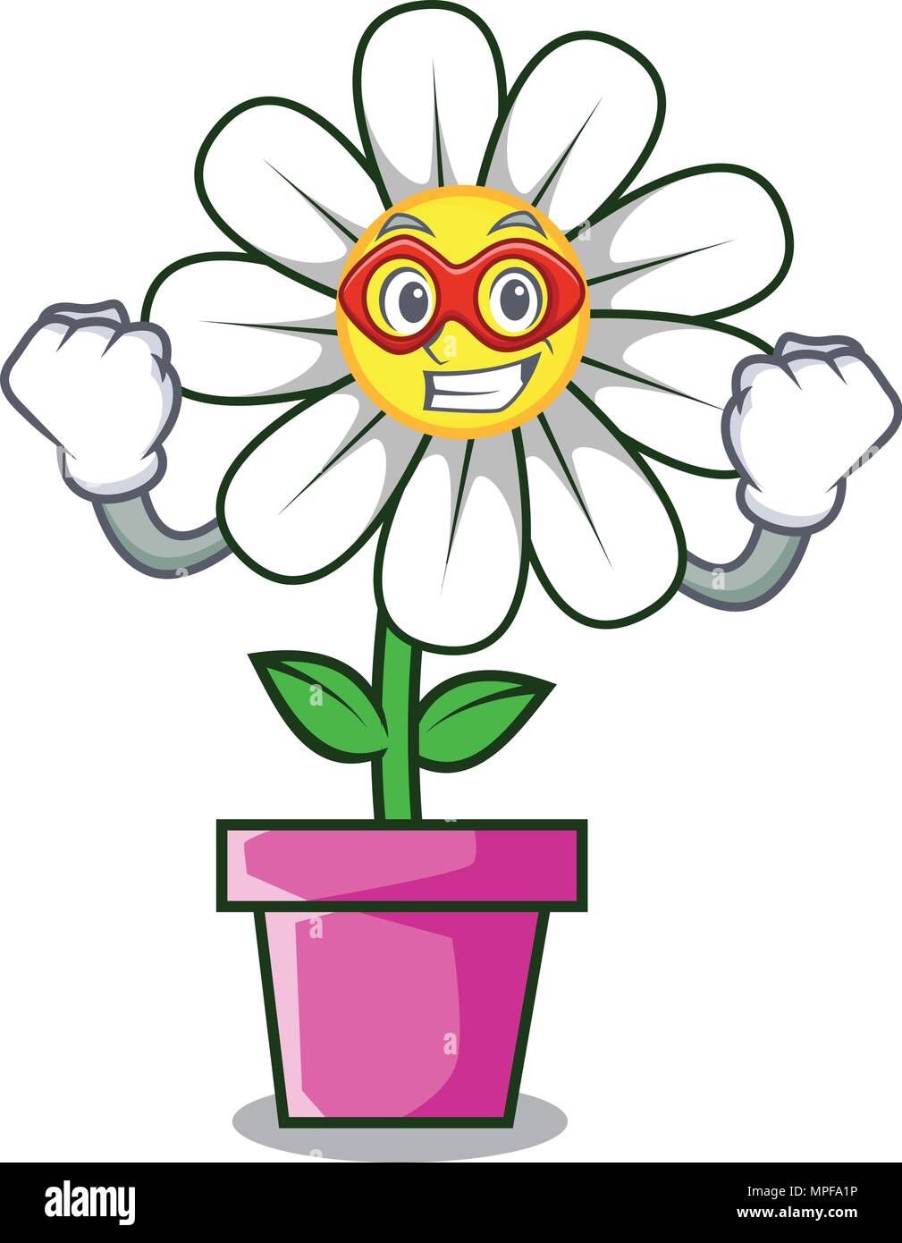 Super hero daisy flower character cartoon Stock Vector Image & Art - Alamy