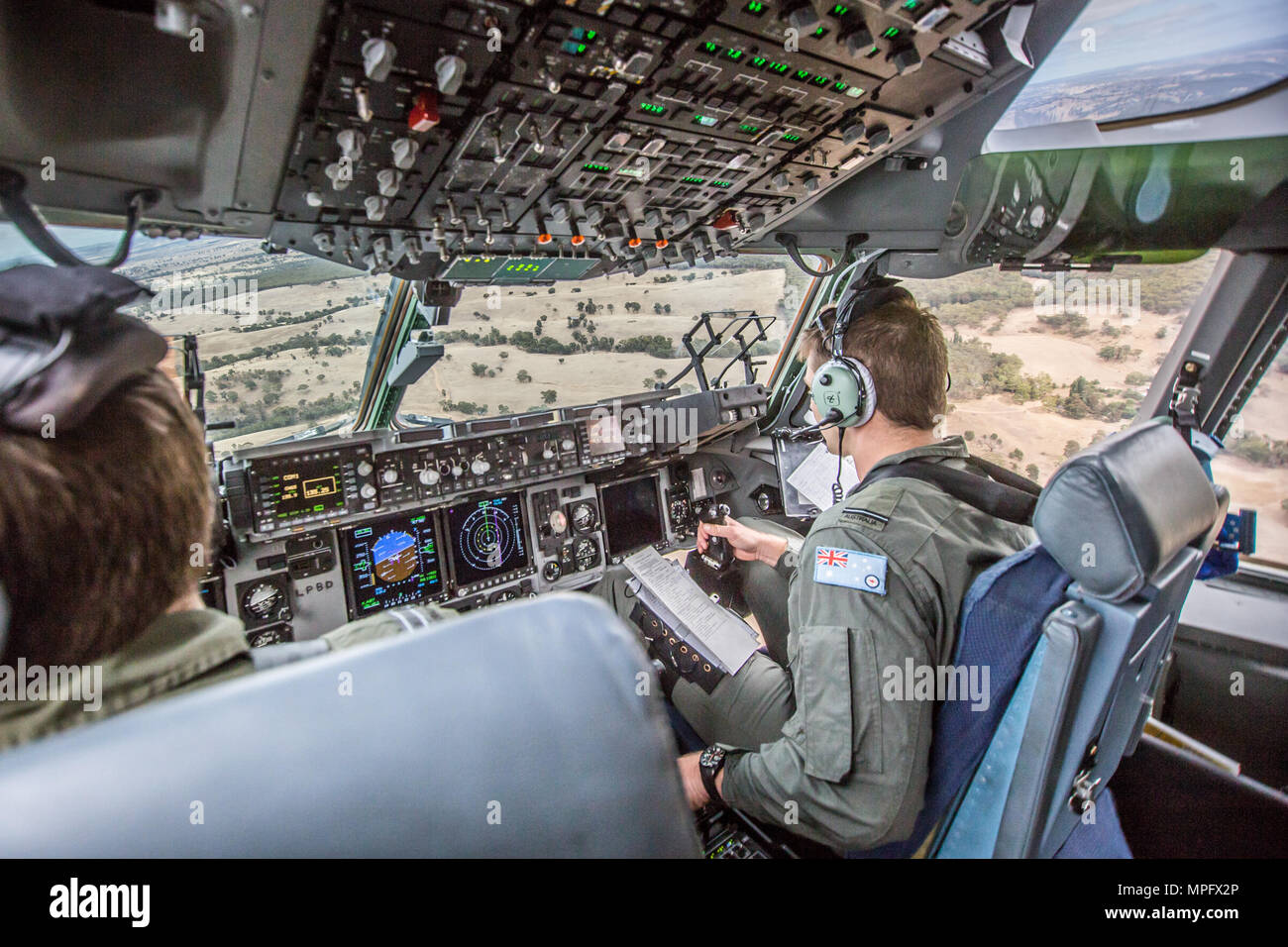 Royal Australian Air Force Flight Lieutenant Andrew Muhl, a C17 Globemaster III pilot, with the