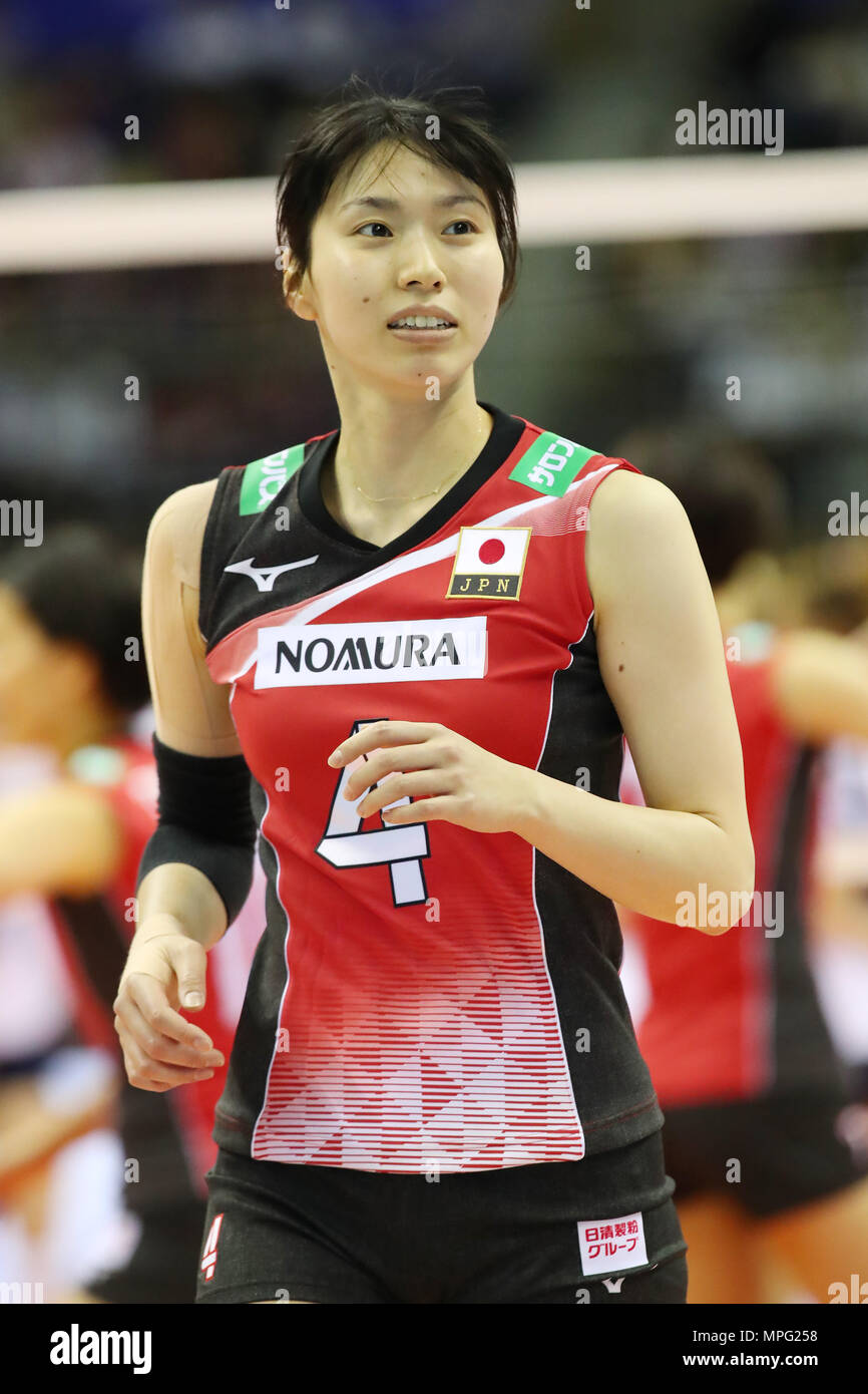 Sky Hall Toyota, Aichi, Japan. 22nd May, 2018. Risa Shinnabe (JPN), MAY 22, 2018 - Volleyball : FIVB Volleyball Nations League 2018 Women's Toyota between Japan 0-3 United States at Sky Hall Toyota, Aichi, Japan. Credit: YUTAKA/AFLO SPORT/Alamy Live News Stock Photo