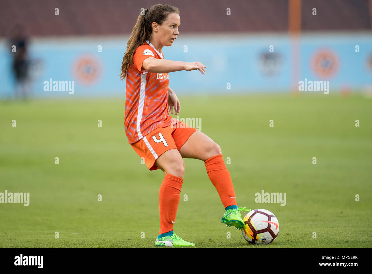 Houston, TX, USA. 23rd May, 2018. Houston Dash defender Allysha Chapman