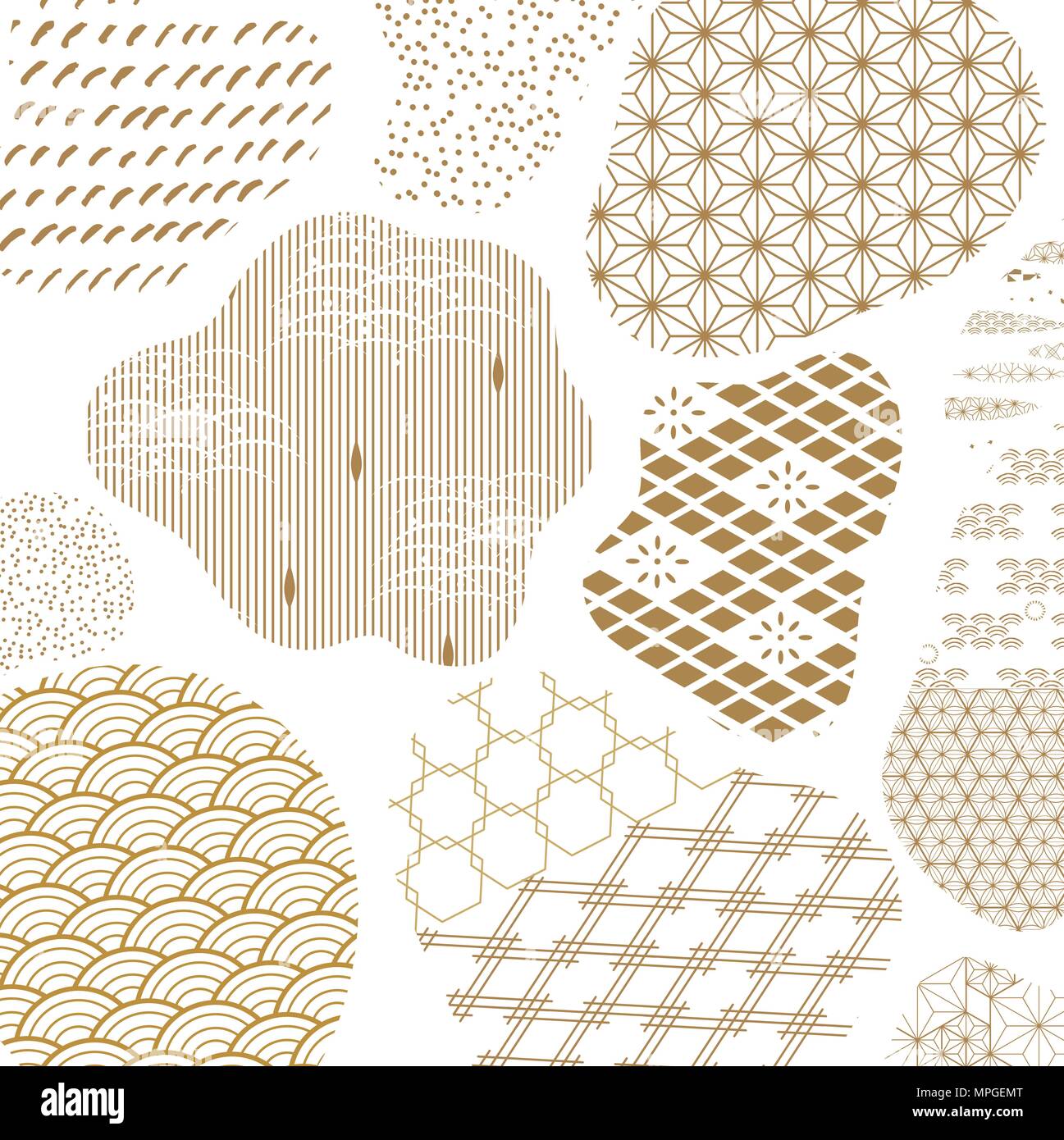 Japanese pattern vector. Gold geometric background Stock Vector Image ...