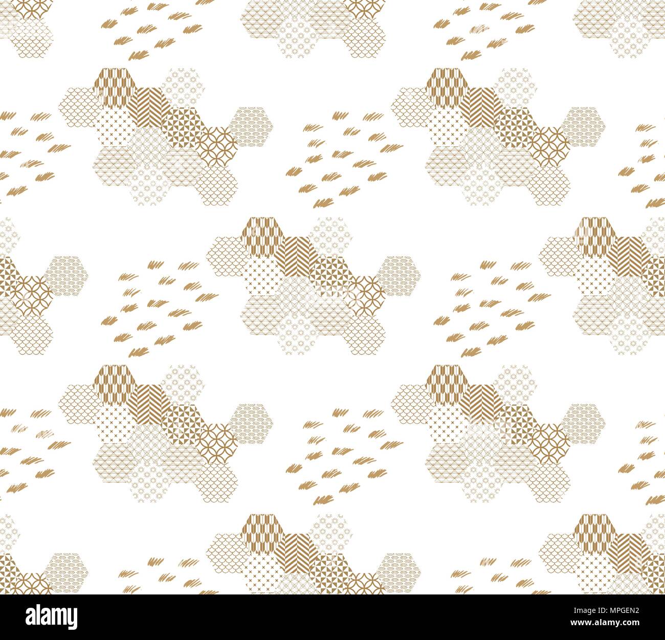 Japanese pattern vector. Gold geometric background Stock Vector Image ...