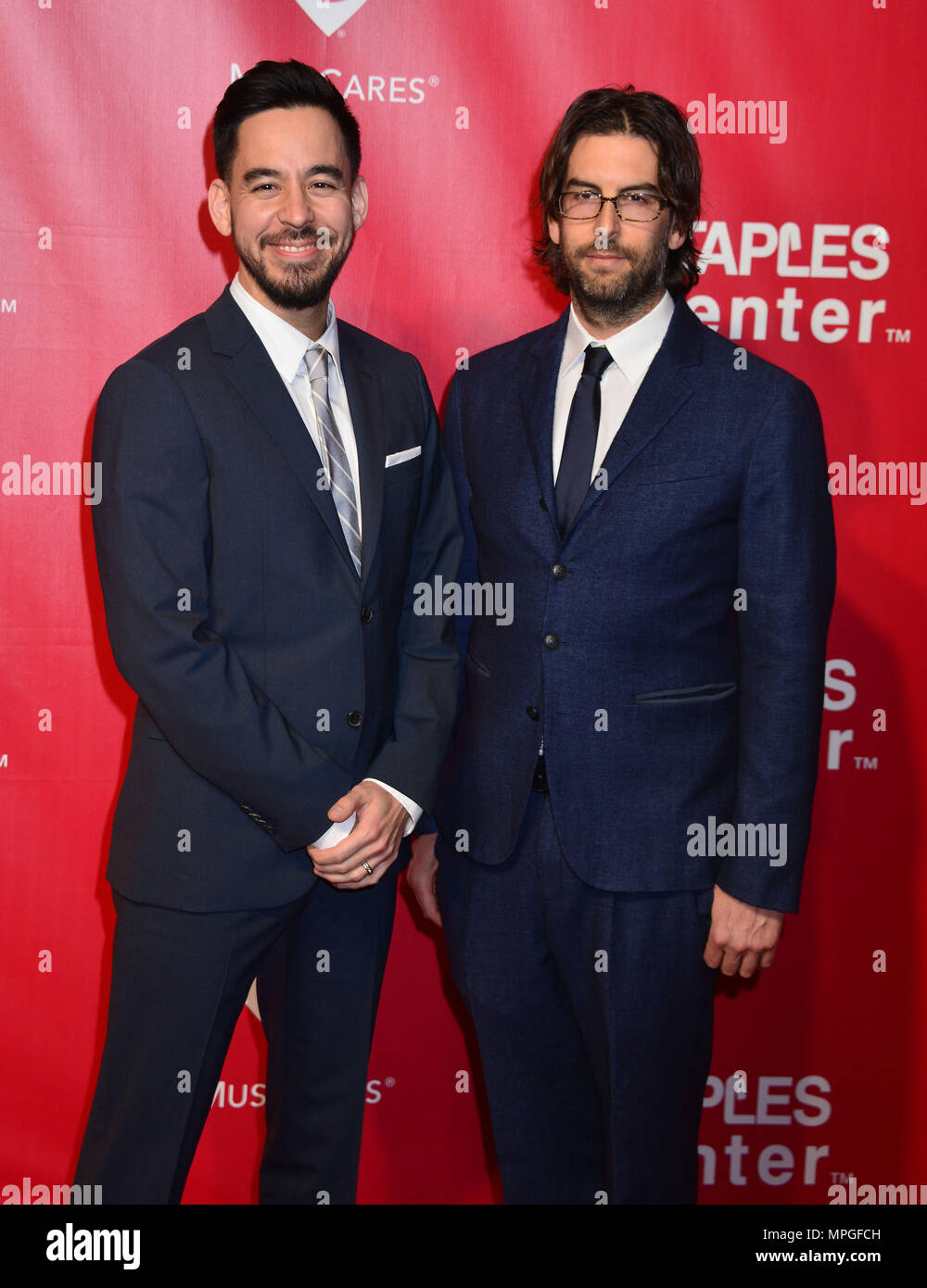 Mike Shinoda, Rob Bourdon - Linkin Park - 081 at 2016 MusiCares Person of the Year Dinner honoring Lionel Richie at the Convention Center in Los Angeles. February 13, 2016.Mike Shinoda, Rob Bourdon - Linkin Park - 081  Event in Hollywood Life - California, Red Carpet Event, USA, Film Industry, Celebrities, Photography, Bestof, Arts Culture and Entertainment, Topix Celebrities fashion, Best of, Hollywood Life, Event in Hollywood Life - California, Red Carpet and backstage, movie celebrities, TV celebrities, Music celebrities, Arts Culture and Entertainment, vertical, one person, Photography,    Stock Photo