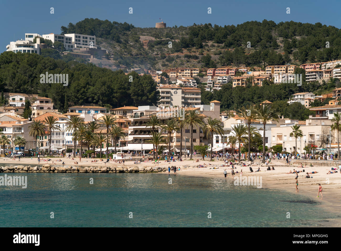 Miorca Raves Strand Platja des Traves in Port de Soller, Mallorca, Balearen, Spanien ...