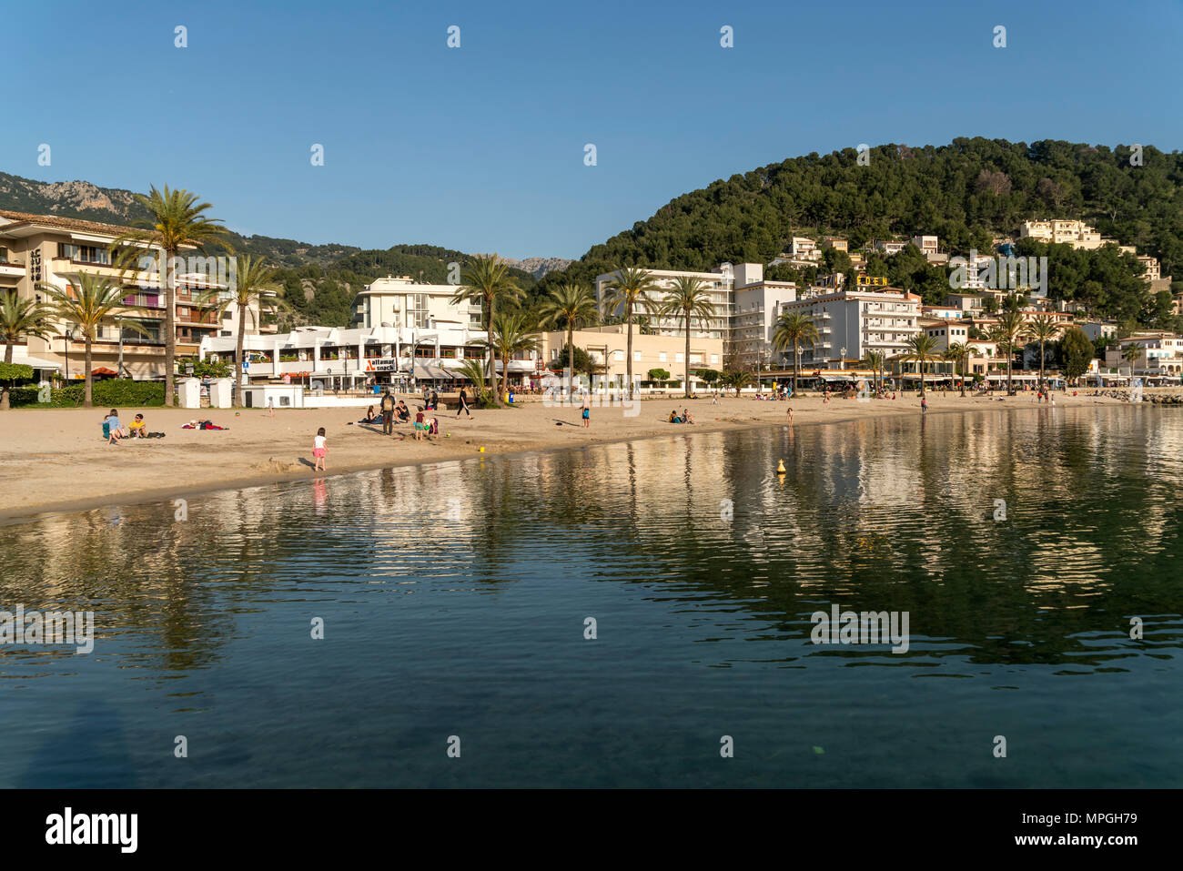 Miorca Raves Strand Platja des Traves in Port de Soller, Mallorca, Balearen, Spanien ...