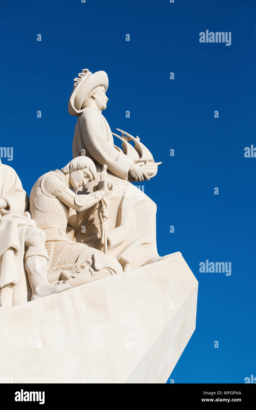 Detail of Monument of Discoveries in Lisbon Portugal Stock Photo