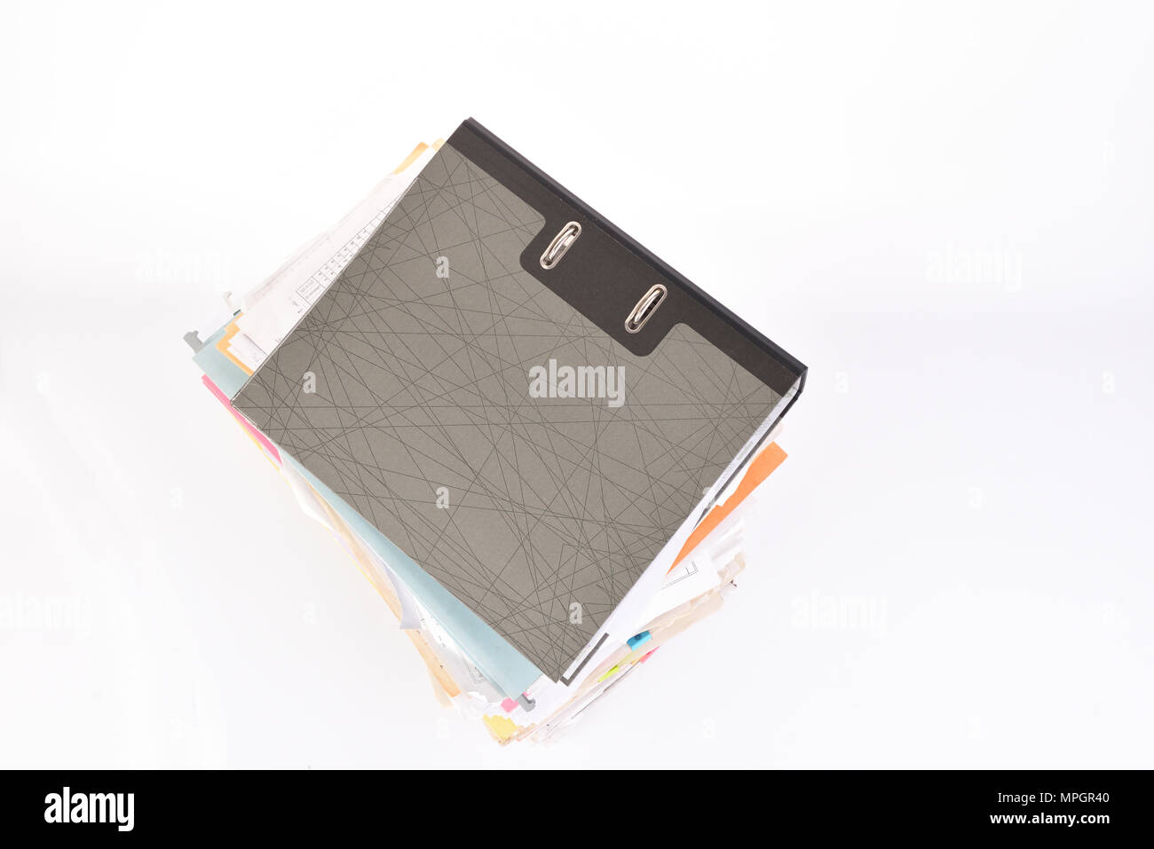 File stack isolated on white background Stock Photo - Alamy