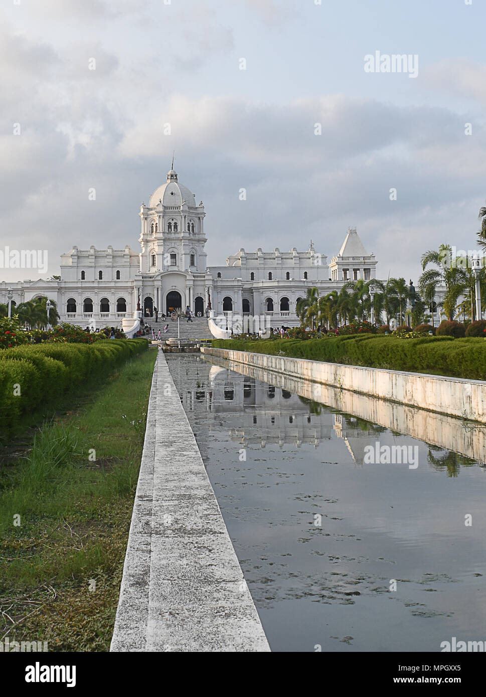 white Indian palace closeup Ujjayanta Palace in Agartala Tripura Stock Photo