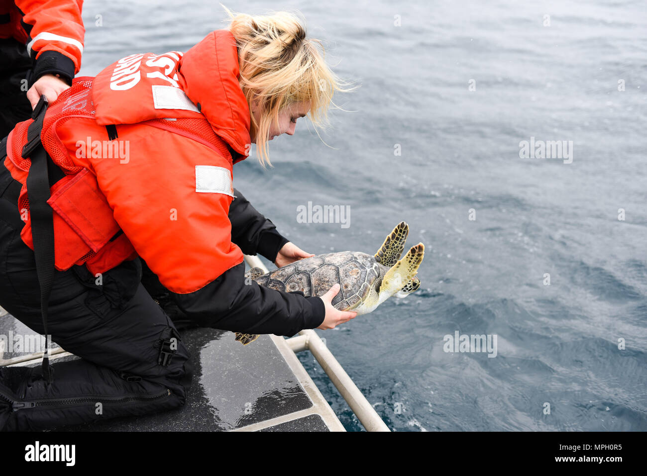 Coast Guard Petty Officer 3rd Class Sarah Welvaert, a boatswain's mate