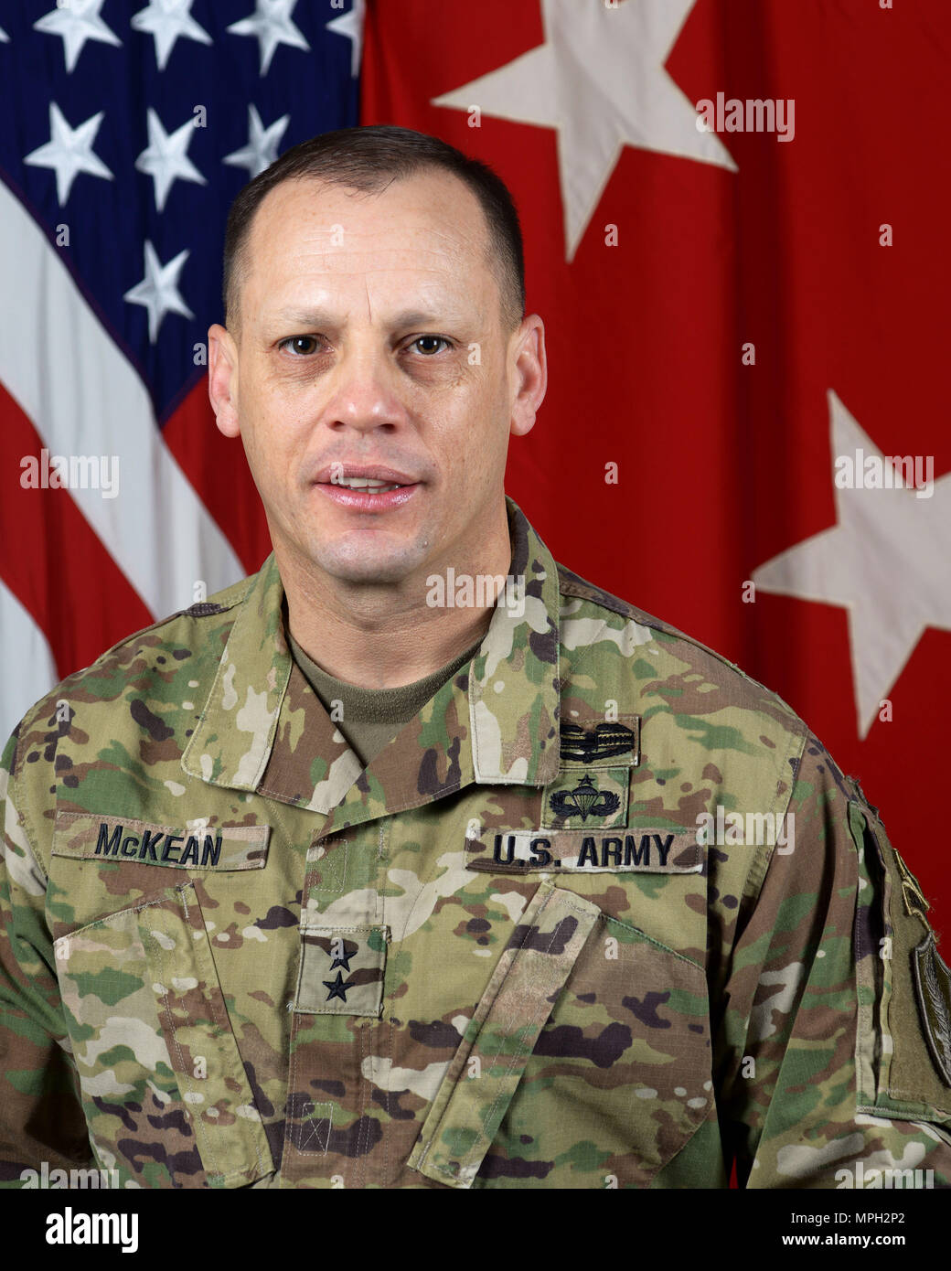 Maj. Gen. Dennis S. McKean, Chief, Office of Security Cooperation-Iraq poses for a command portrait in the Army portrait studio at the Pentagon in Arlington, VA, Feb. 6, 2017.  (U.S. Army photo by William Pratt/Released) Stock Photo