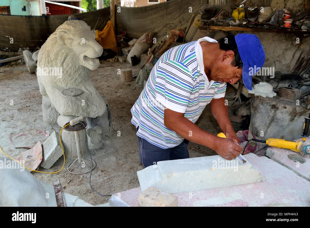 Selling sculpture in PORCON. Department of Cajamarca .PERU Stock Photo
